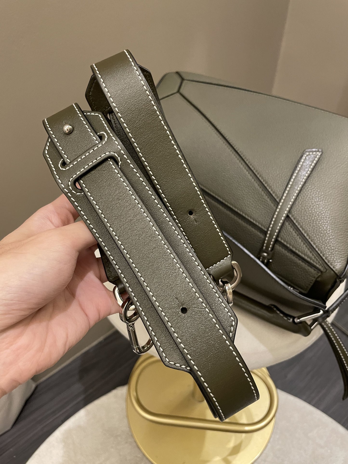Loewe Puzzle Bag Charcoal Grey Grainy Calfskin