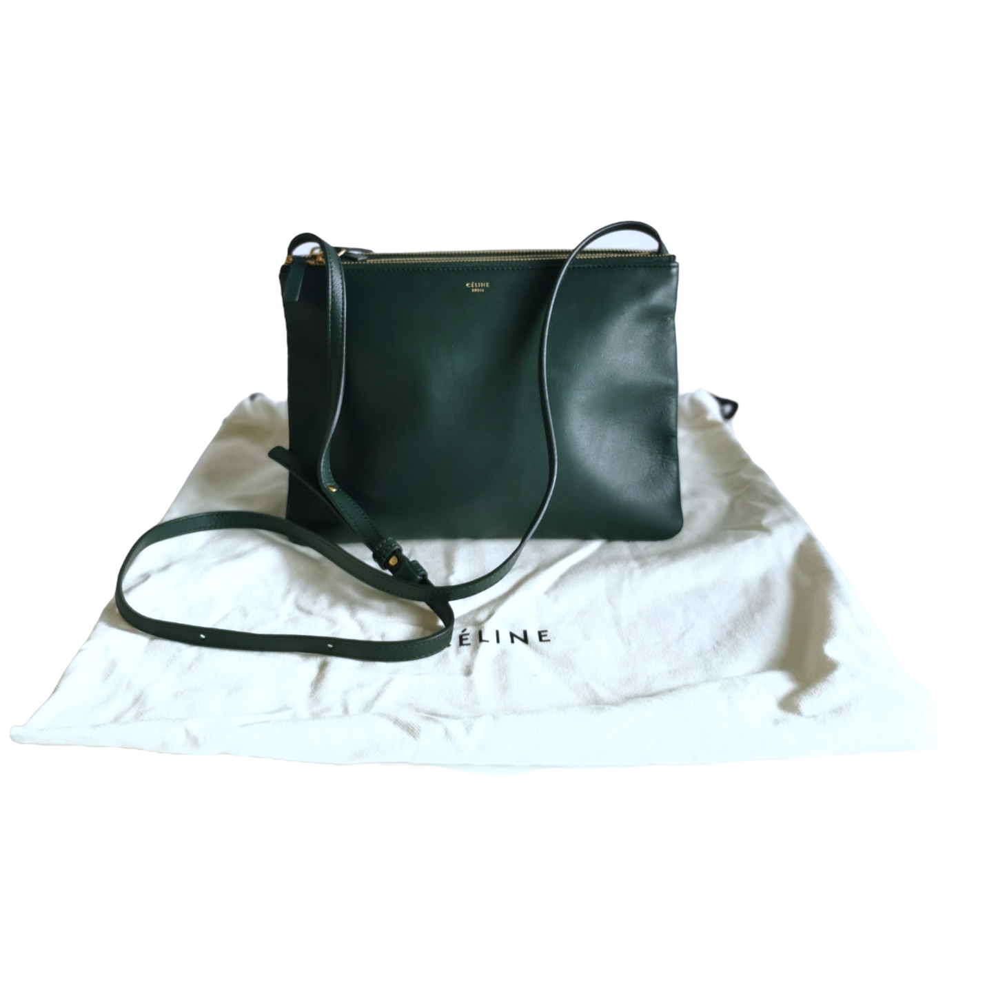 Celine Trio Green Lambskin
