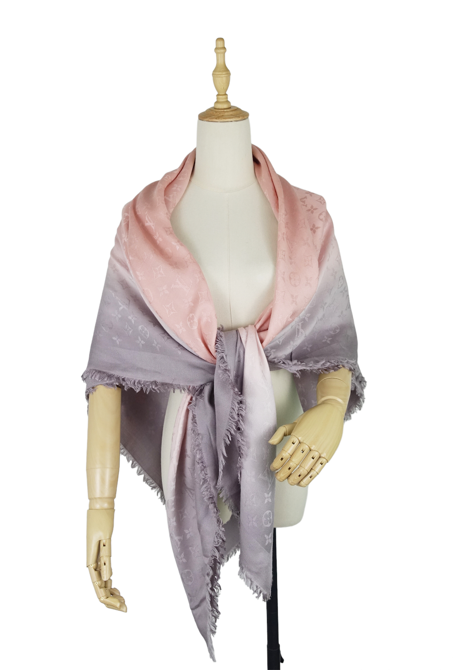 Louis Vuitto Monogram Blurrygram Silk and Wool Shawl