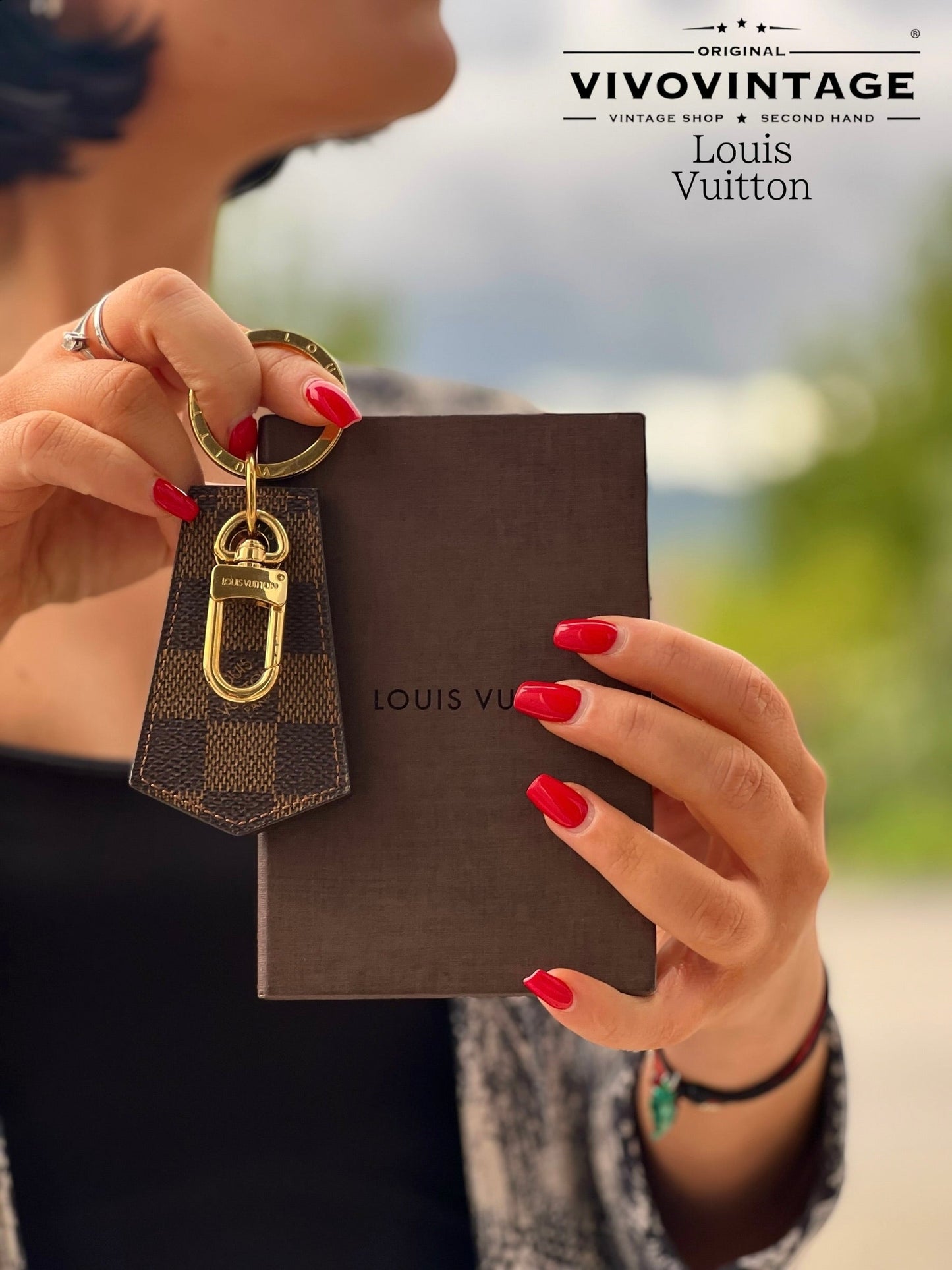 Portachiavi Louis Vuitton Damier Ã©bÃ¨ne