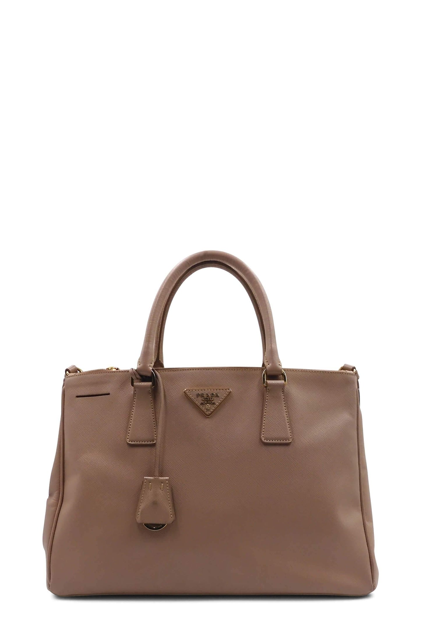 Medium Saffiano Lux Double Zip Tote