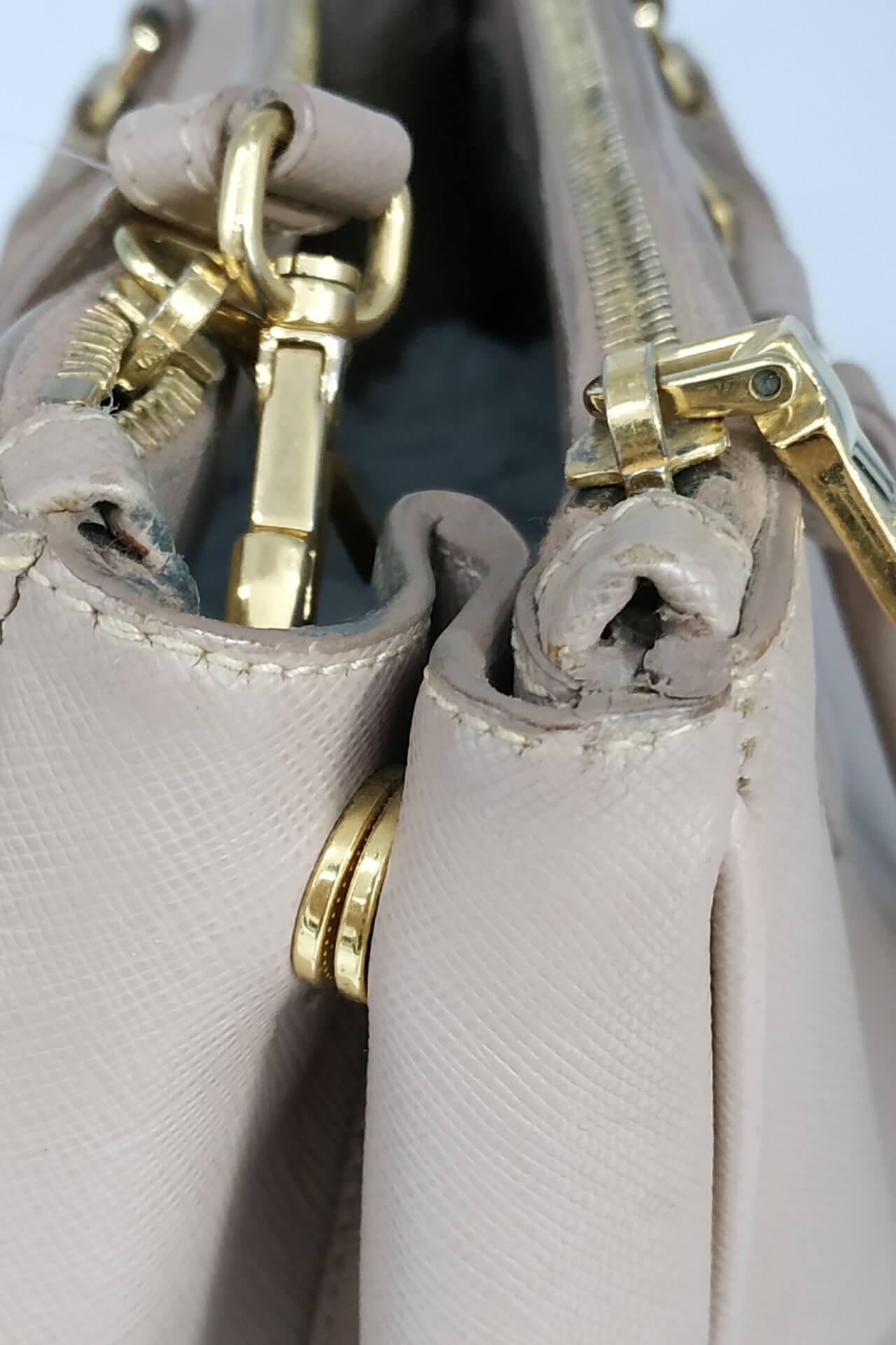 Medium Saffiano Lux Double Zip Tote