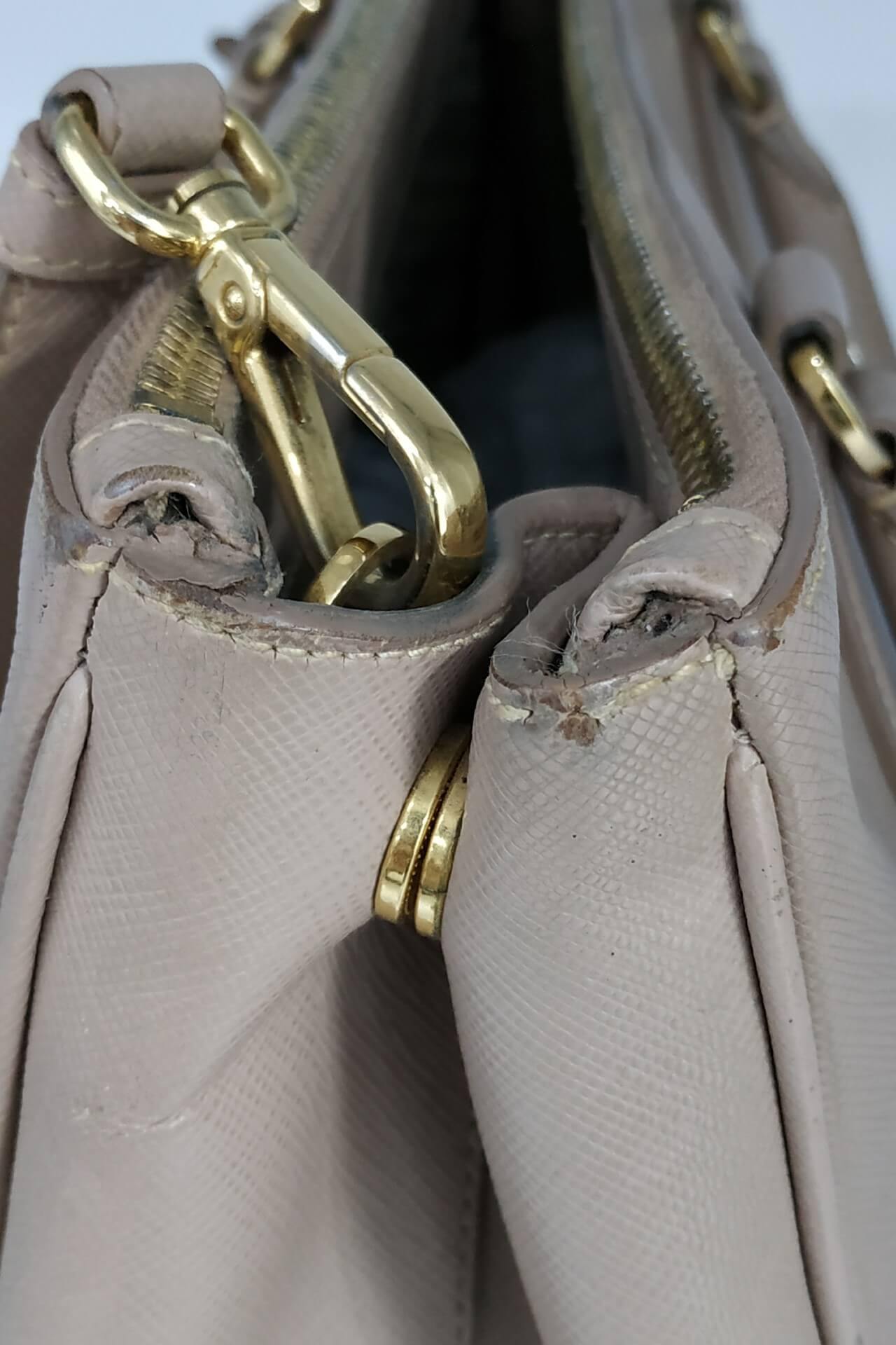Medium Saffiano Lux Double Zip Tote