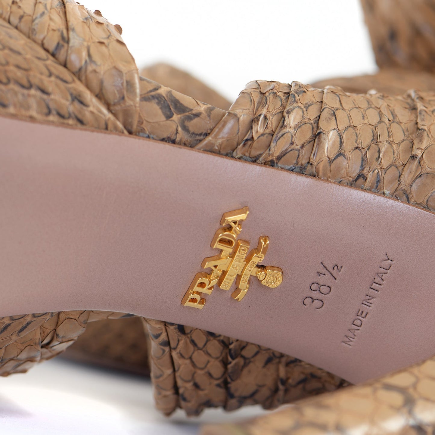 Nude Snakeskin Platform Sandals
