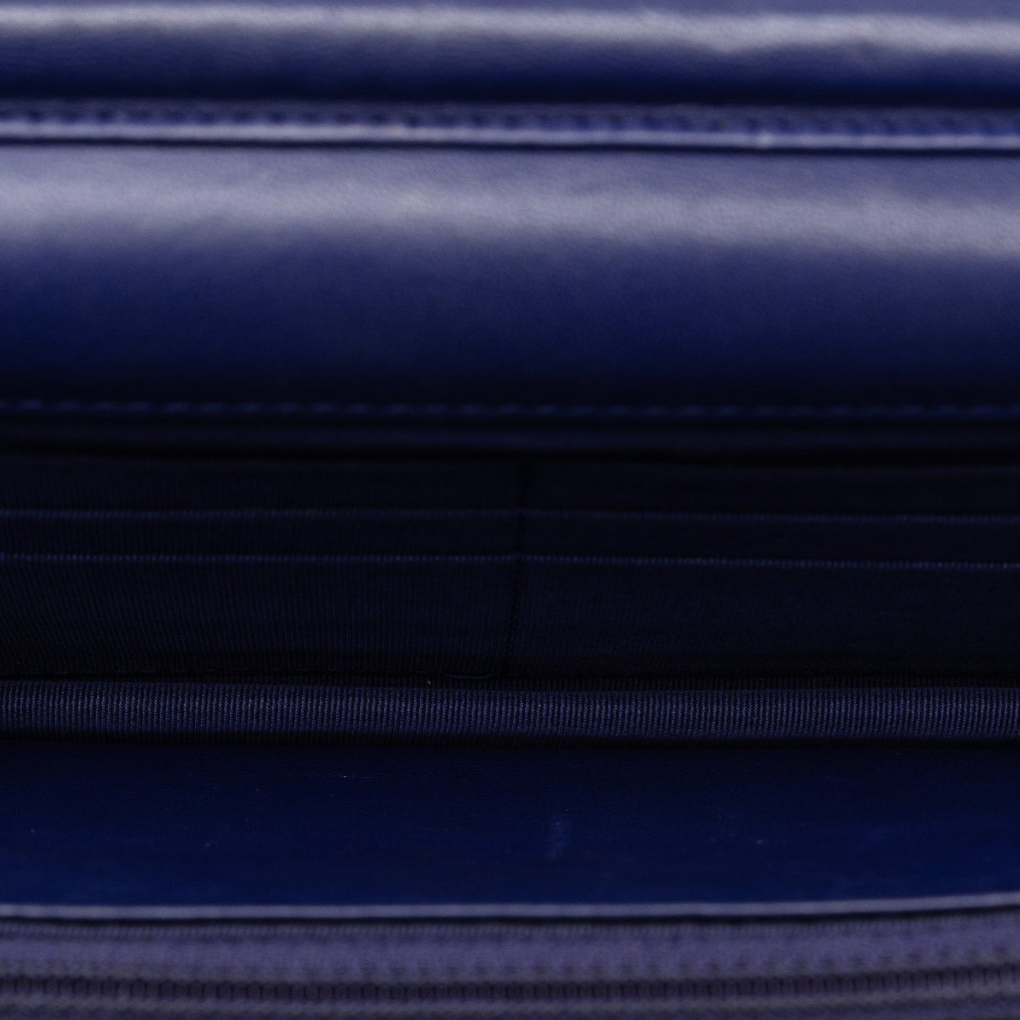 Chanel Wallet On Chain Blue Lambskin Silver