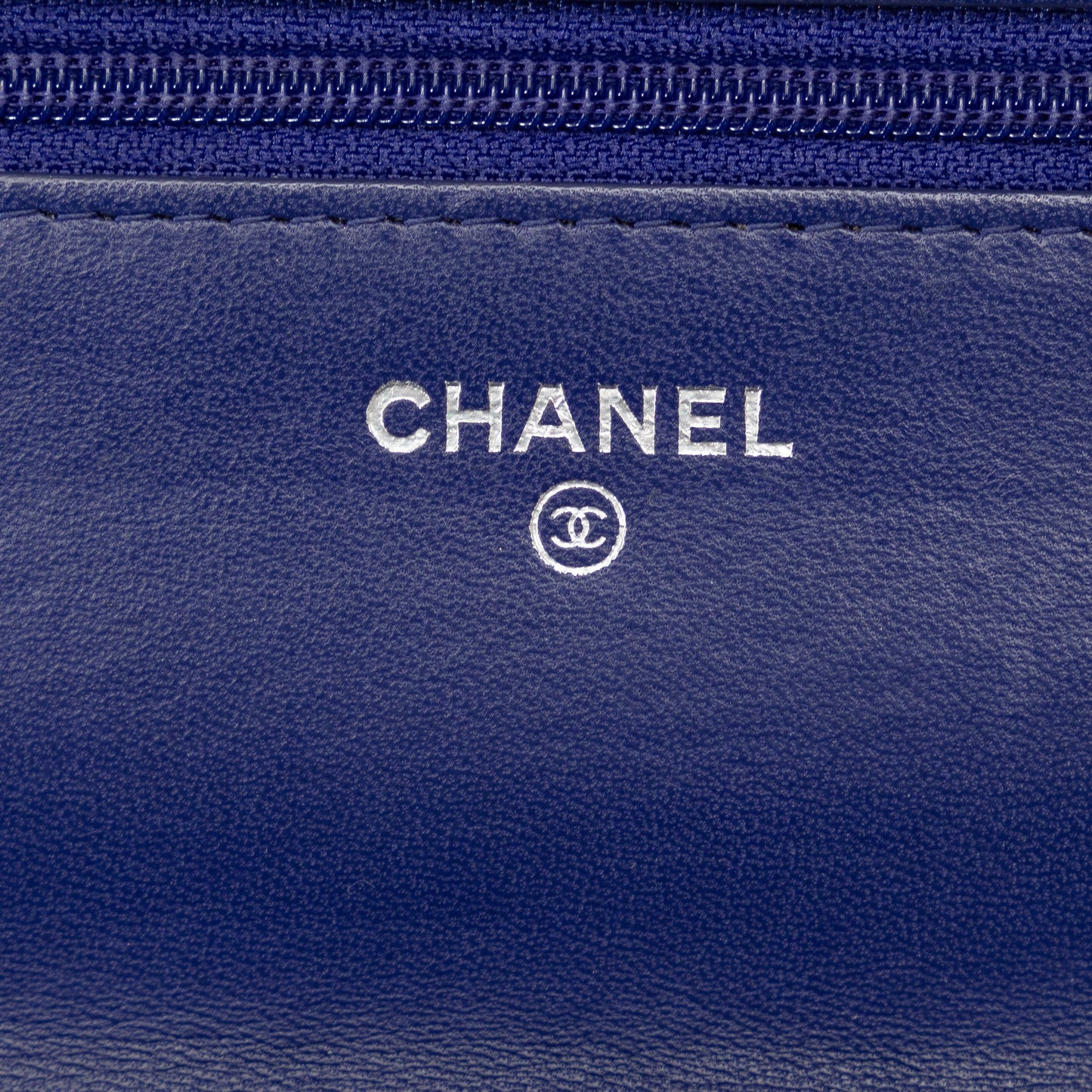 Chanel Wallet On Chain Blue Lambskin Silver