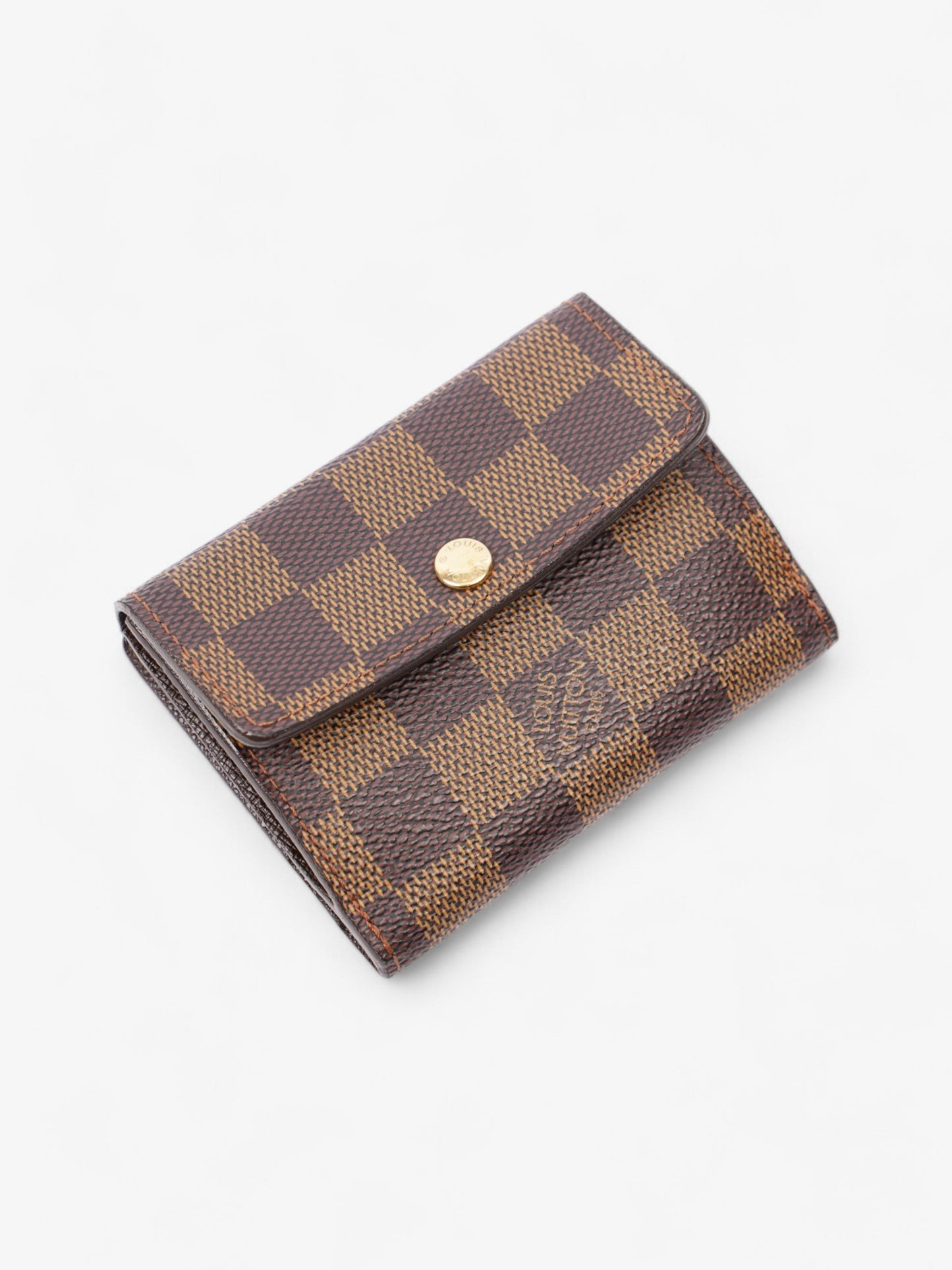 Louis Vuitton Ludlow Coin Case Wallet Damier Ebene / Gold Coated Canvas