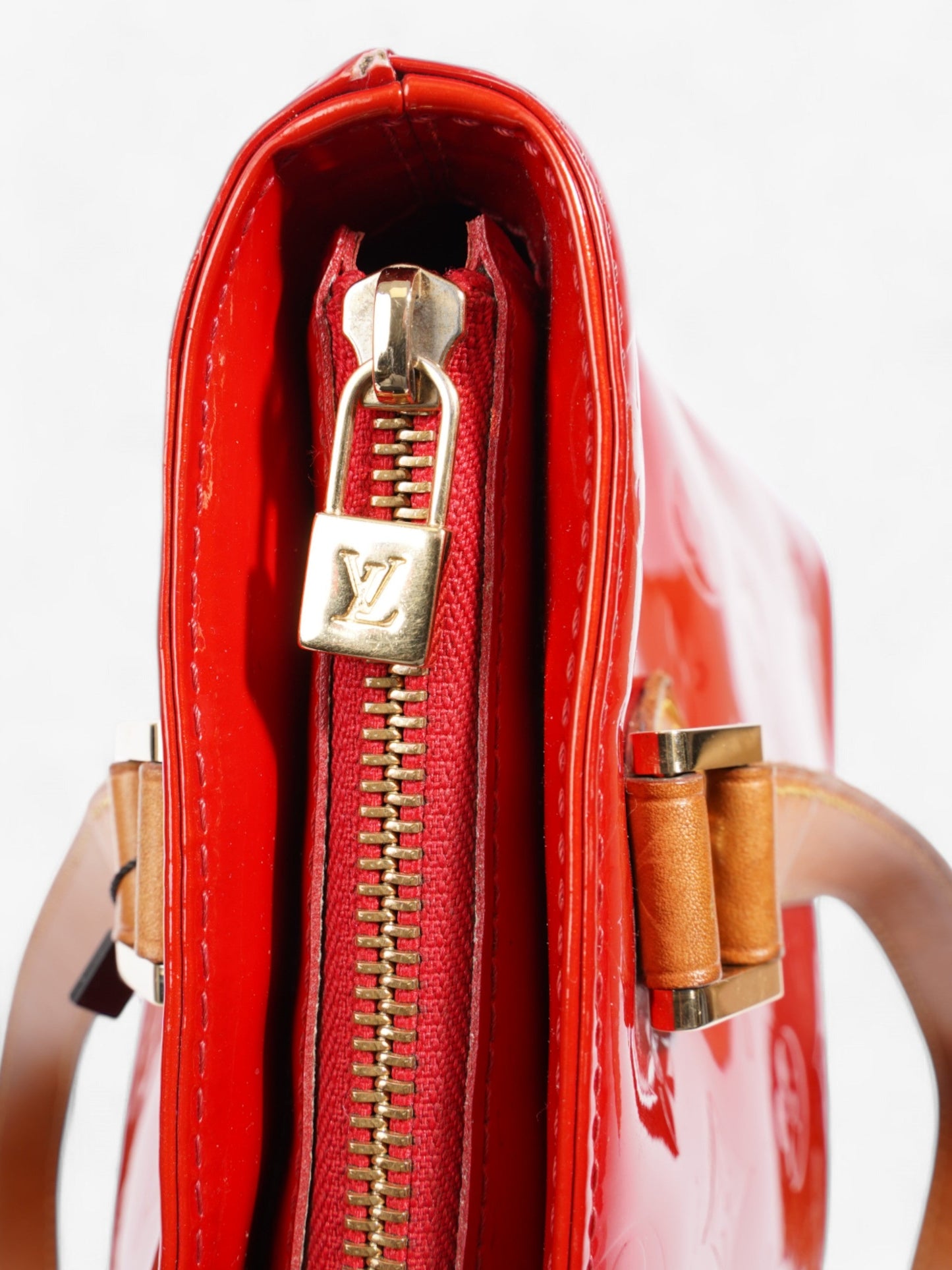 Louis Vuitton Houston Monogram Vernis / Red Vernis Leather