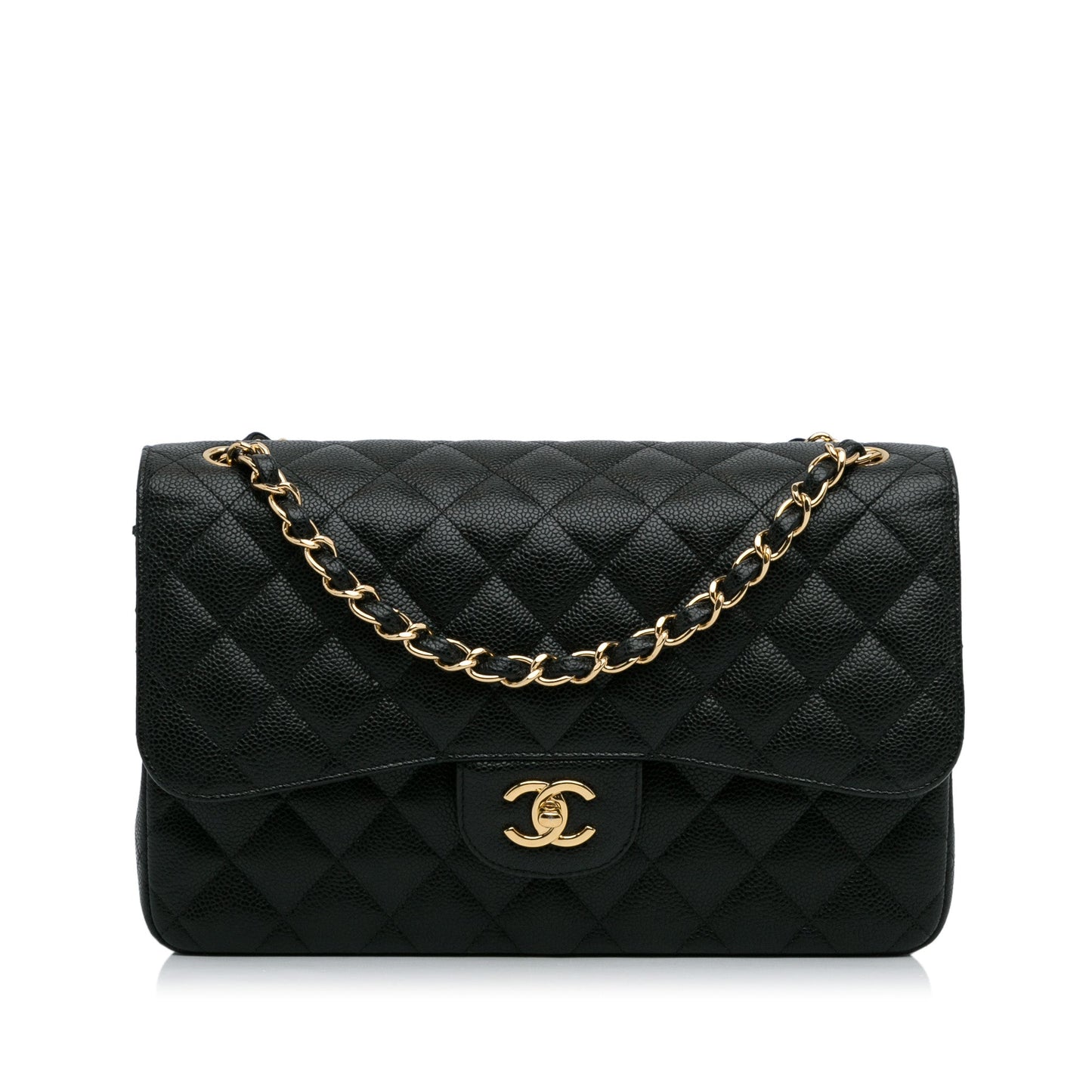 Chanel Classic Double Flap Jumbo Black Caviar Gold