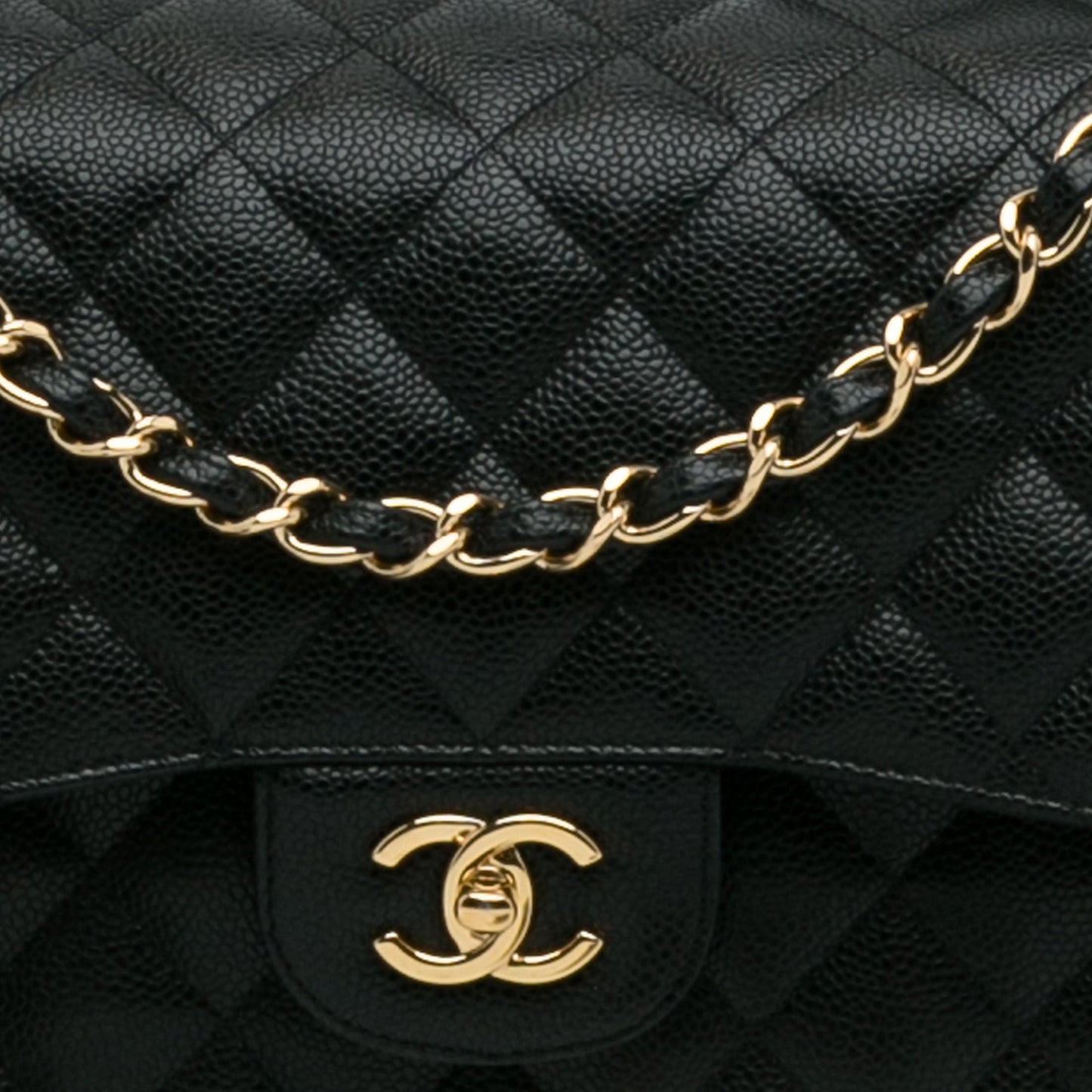Chanel Classic Double Flap Jumbo Black Caviar Gold