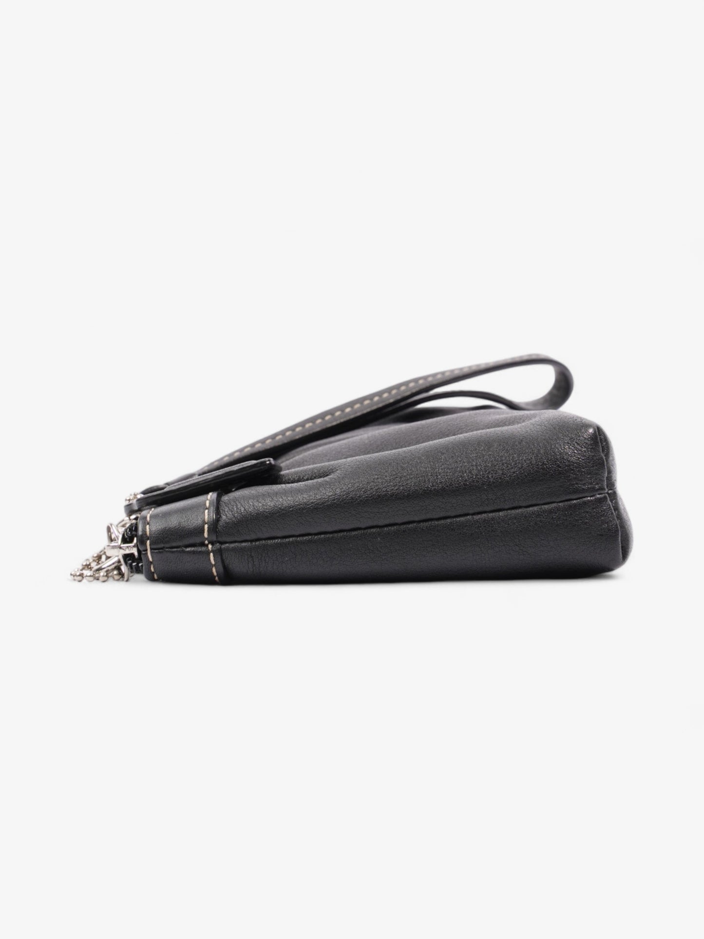 Coach Zipped Wristlet Black Leather