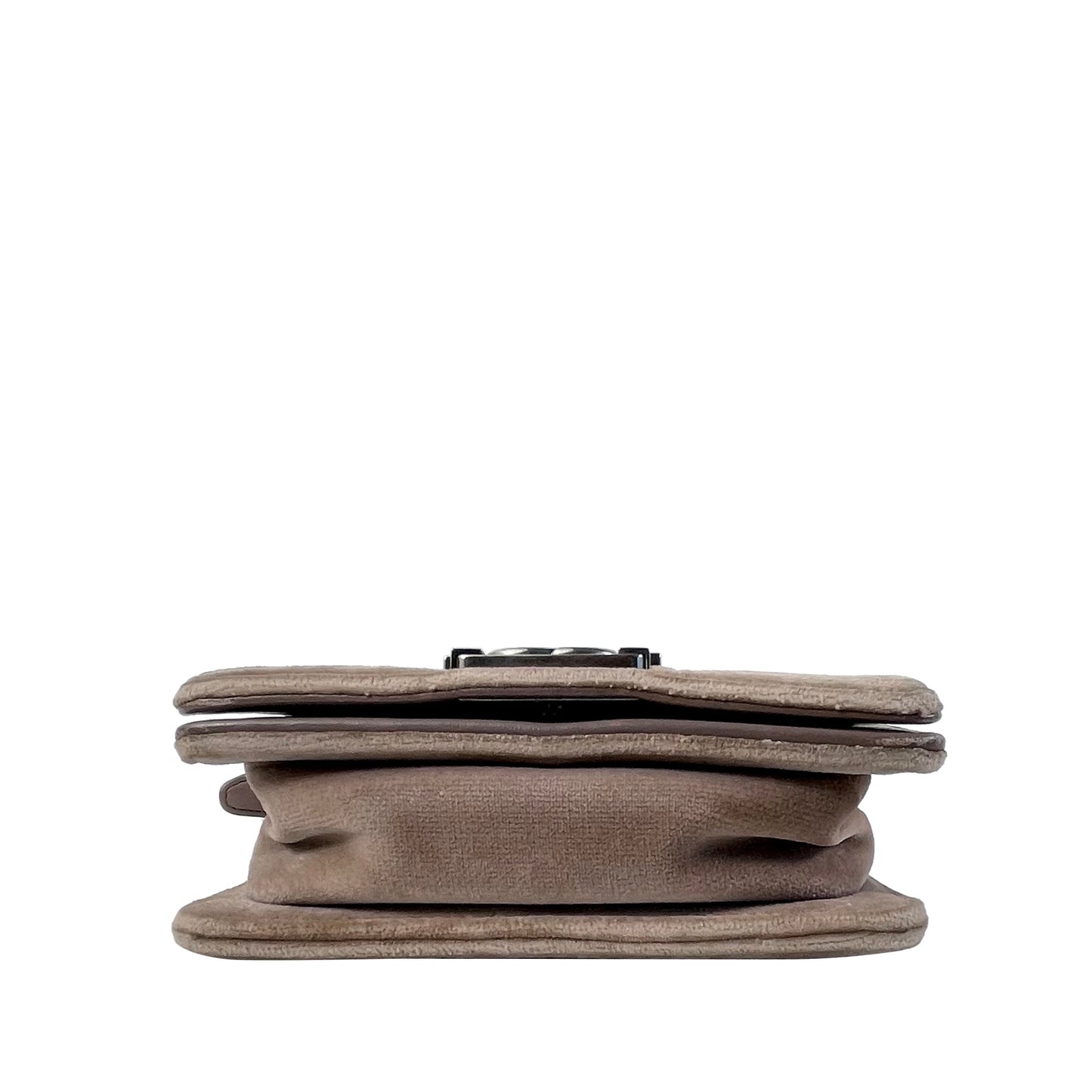 Chanel Boy Mini Brown Velvet Ruthenium
