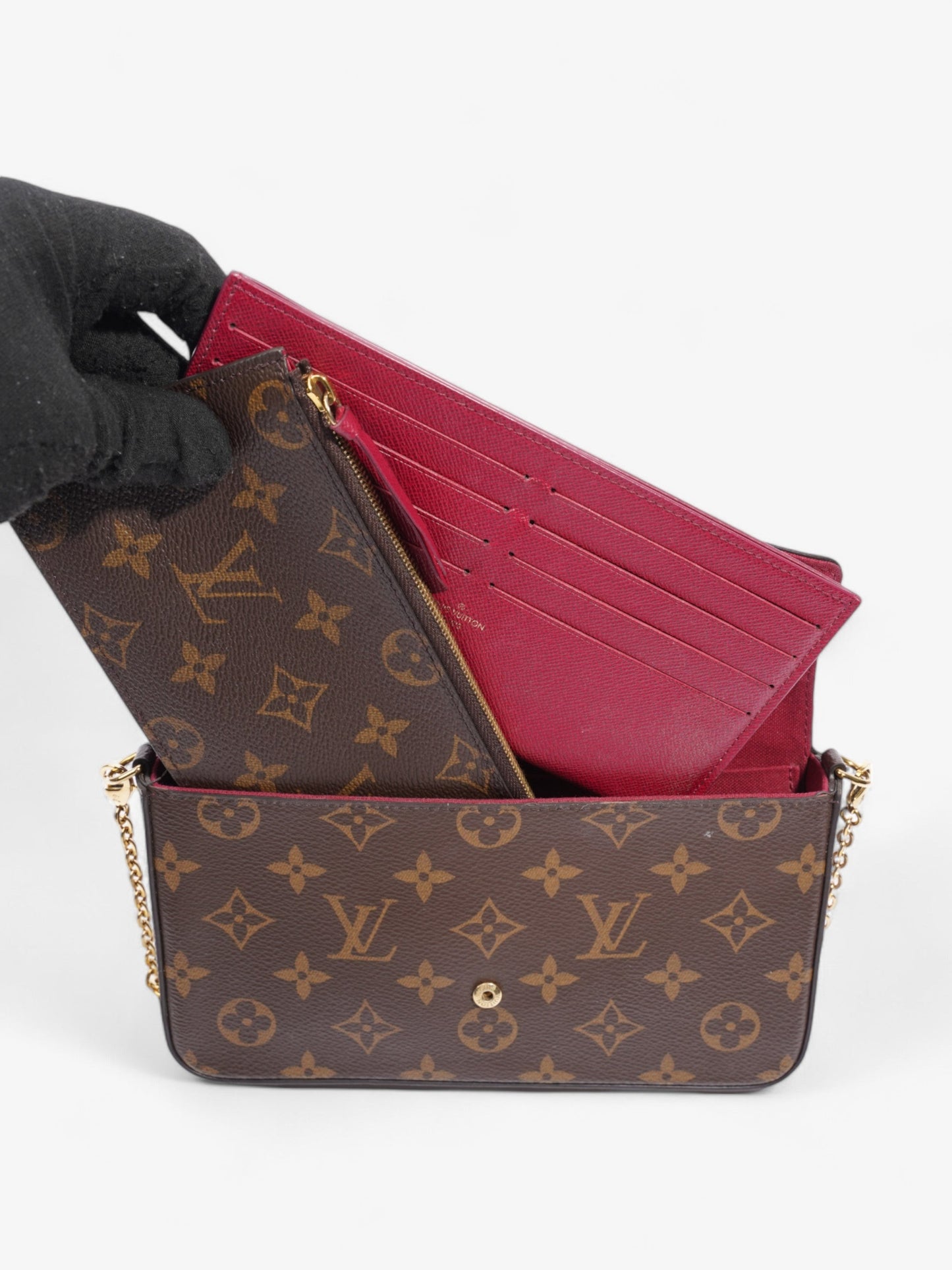 Louis Vuitton Felicie Pochette Wallet On Chain Monogram Coated Canvas