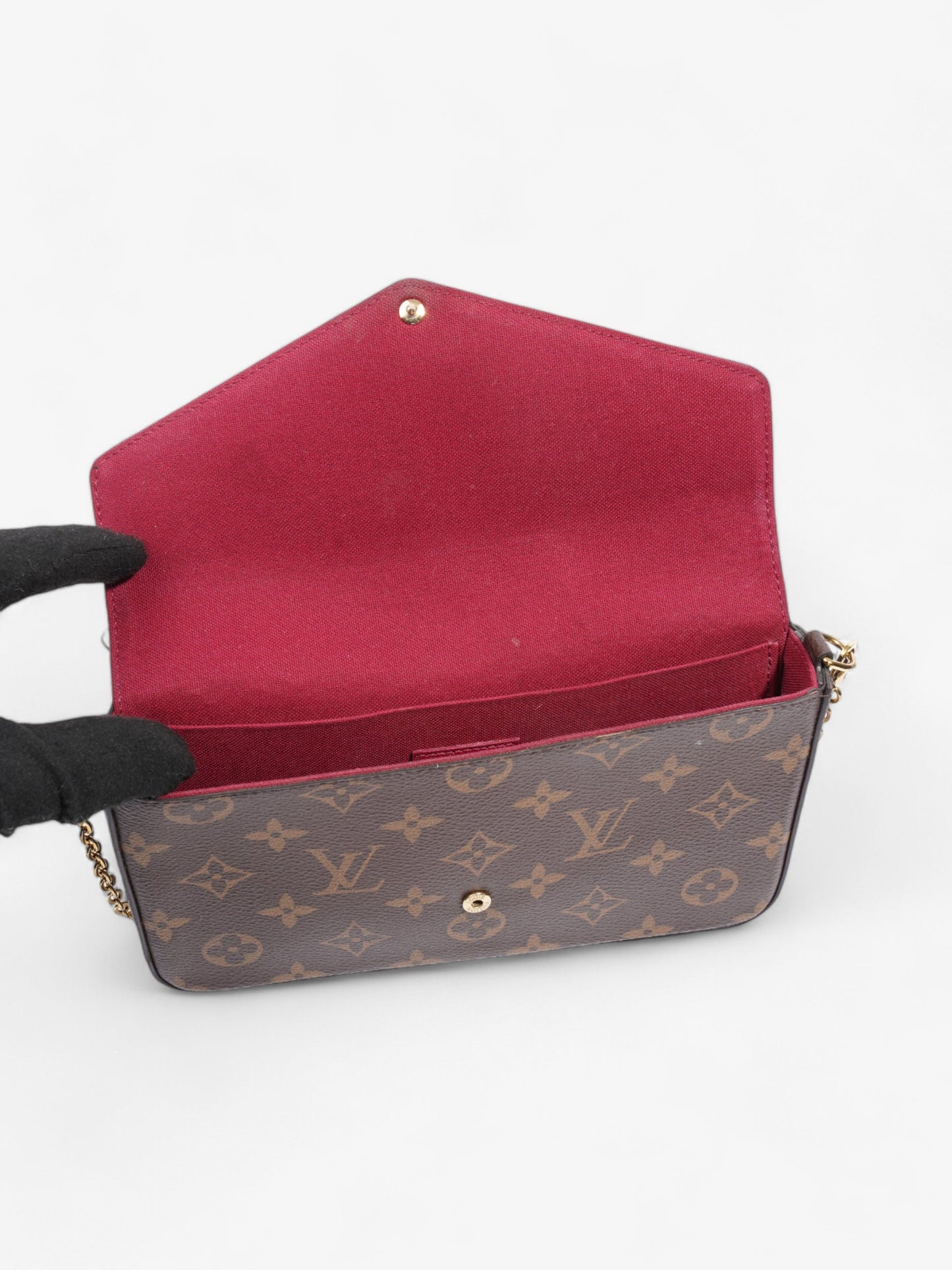 Louis Vuitton Felicie Pochette Wallet On Chain Monogram Coated Canvas