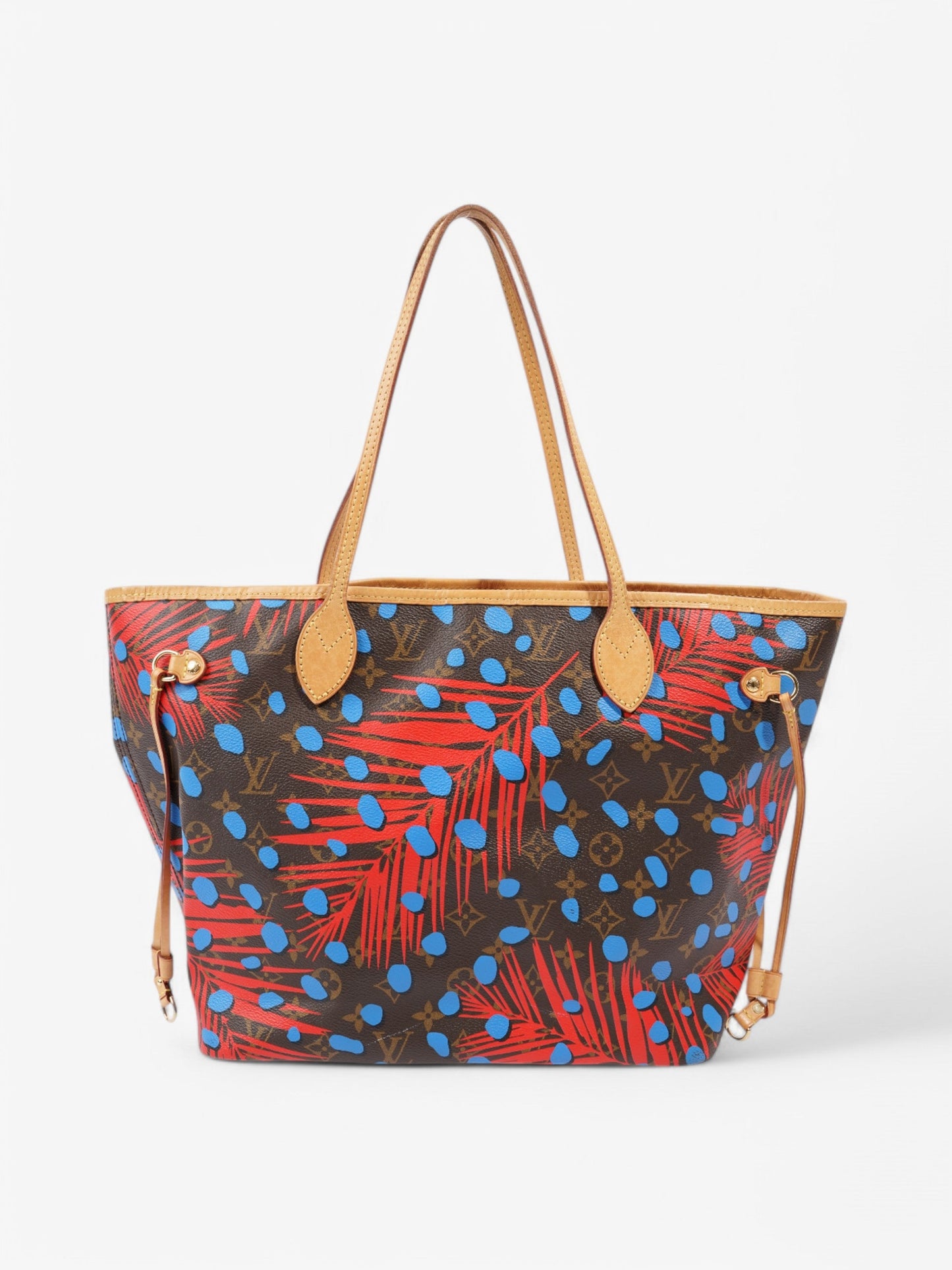 Louis Vuitton Neverfull Monogram / Red / Blue Coated Canvas MM