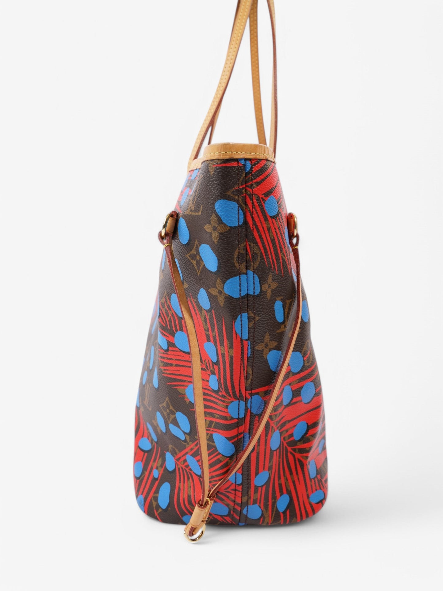 Louis Vuitton Neverfull Monogram / Red / Blue Coated Canvas MM