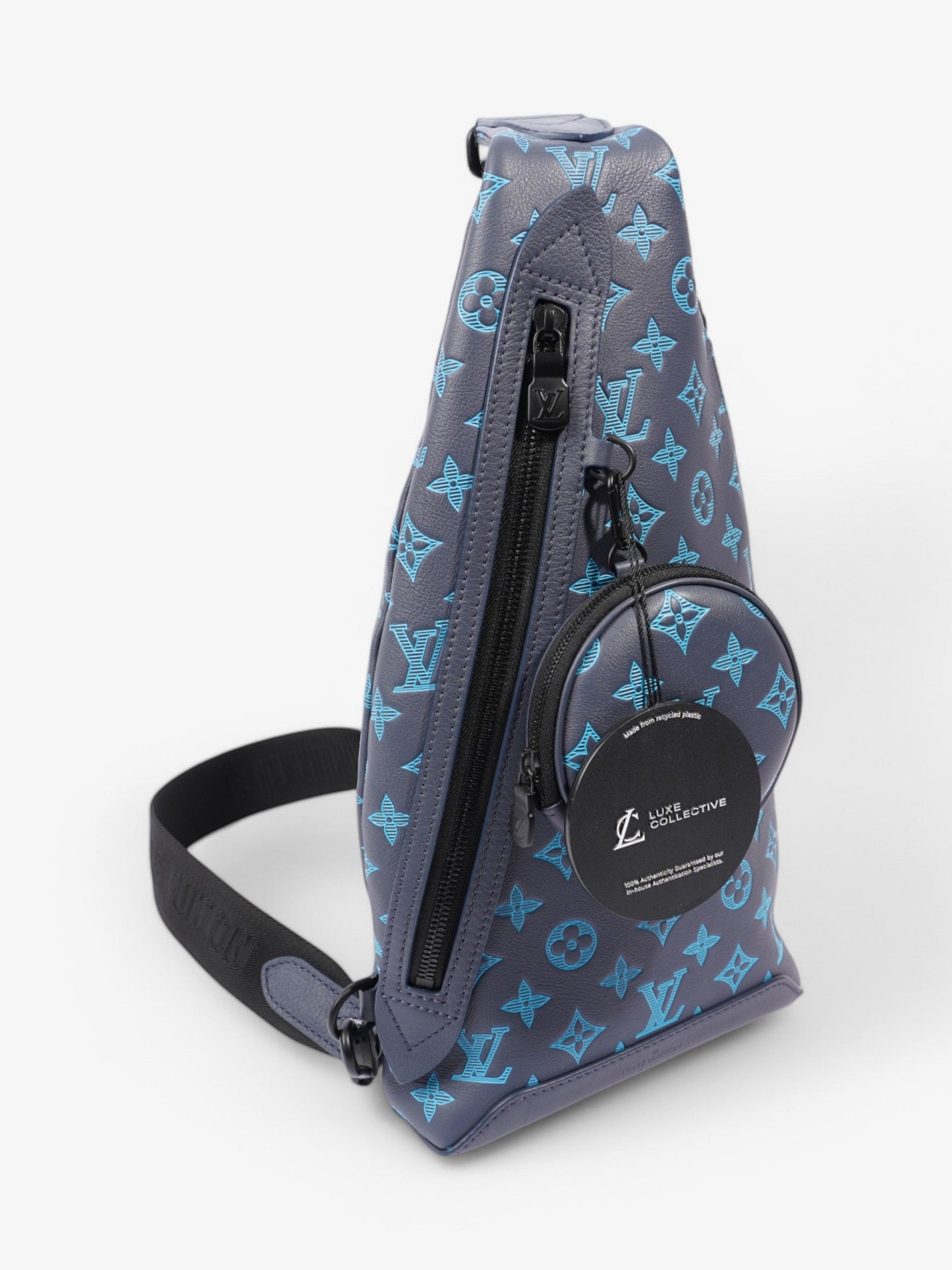 Louis Vuitton Duo Slingback Monogram Shadow / Navy / River Blue Calfskin Leather