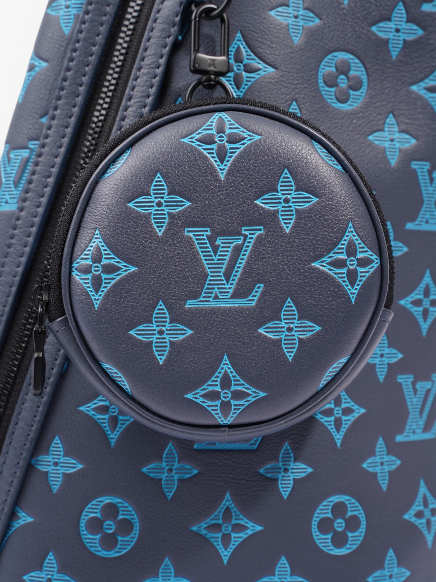 Louis Vuitton Duo Slingback Monogram Shadow / Navy / River Blue Calfskin Leather