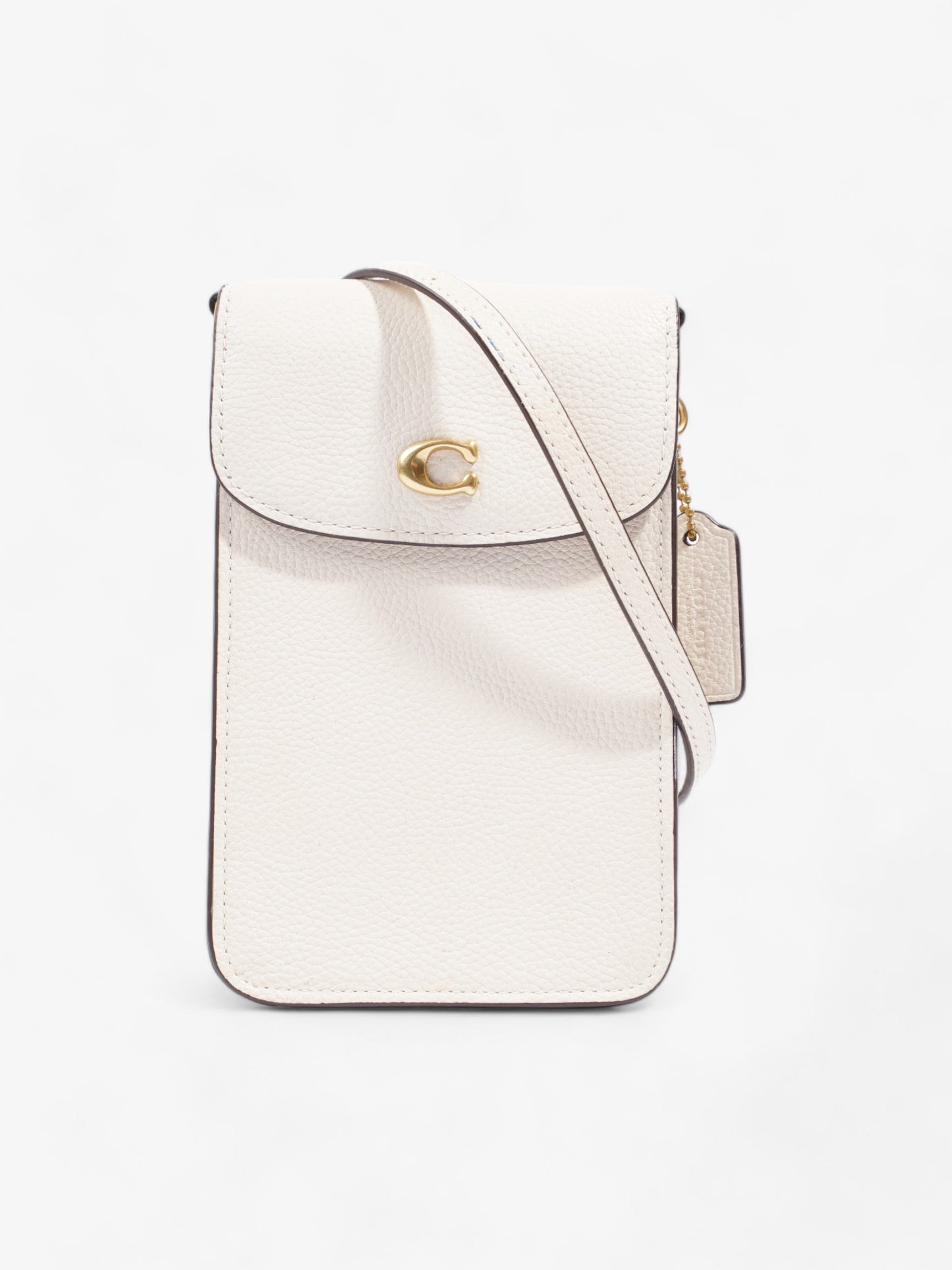 Coach Phone Crossbody Cream Leather