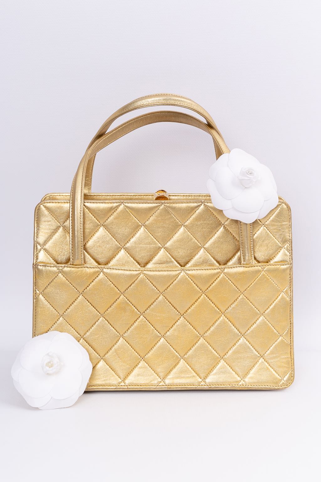Sac du soir en cuir dorÃ© Chanel