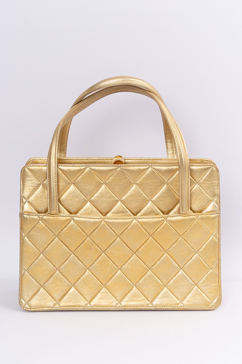 Sac du soir en cuir dorÃ© Chanel