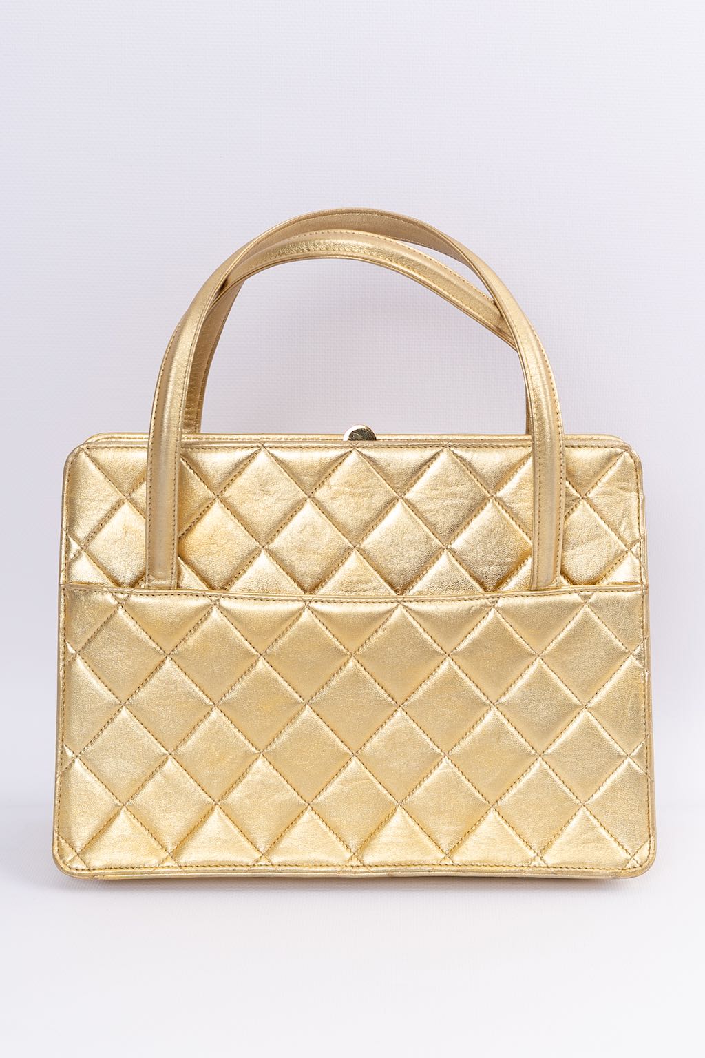 Sac du soir en cuir dorÃ© Chanel