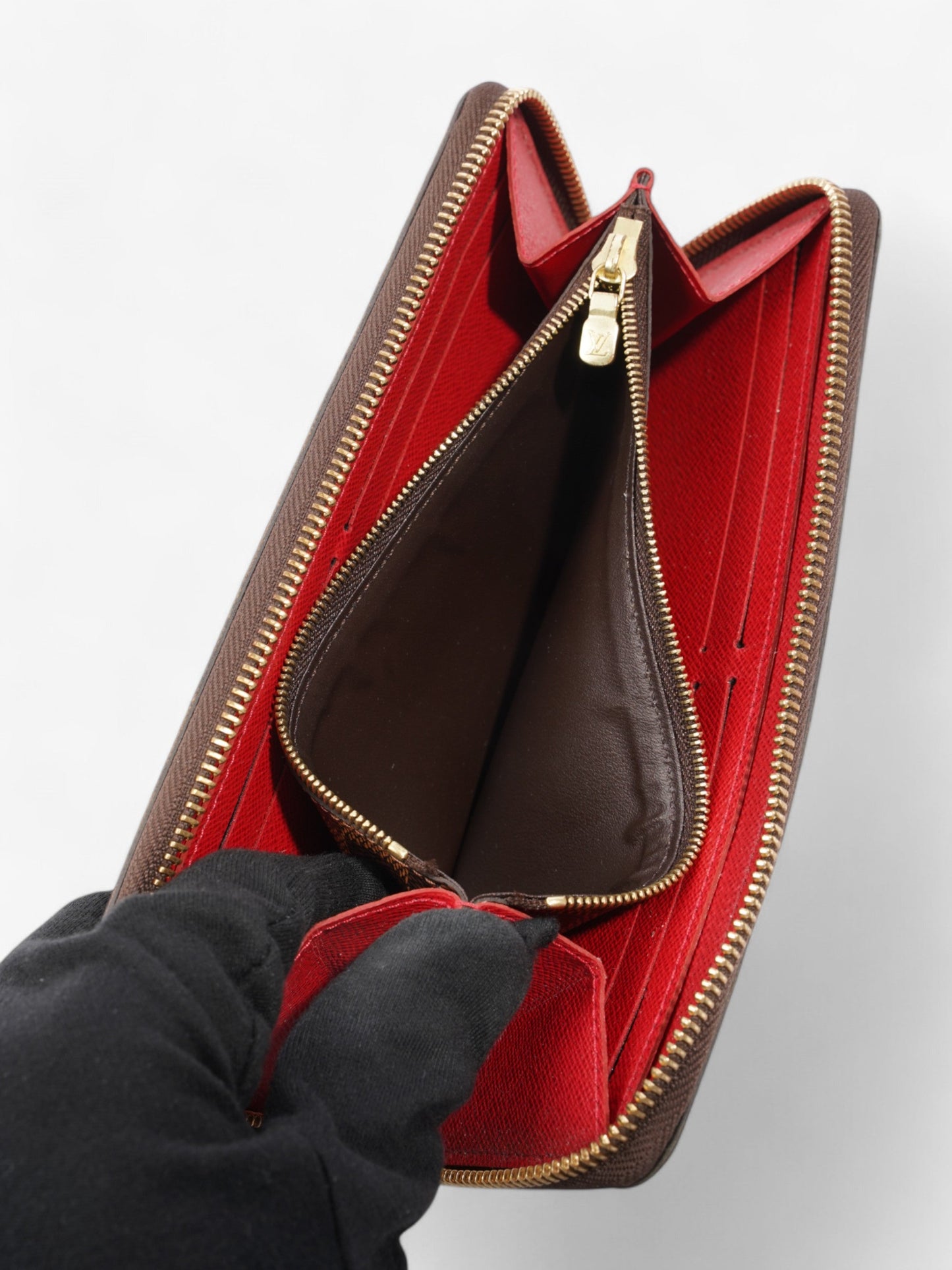 Louis Vuitton Clemence Wallet Damier Ebene Coated Canvas