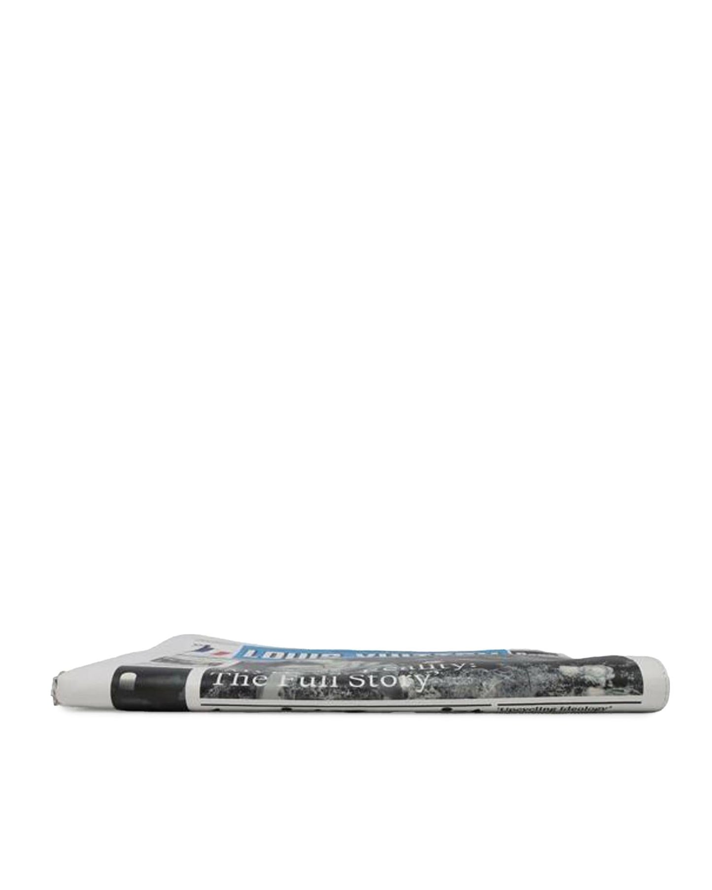 Printed Calf Leather Newspaper Pouch with Detachable Wrist Strap