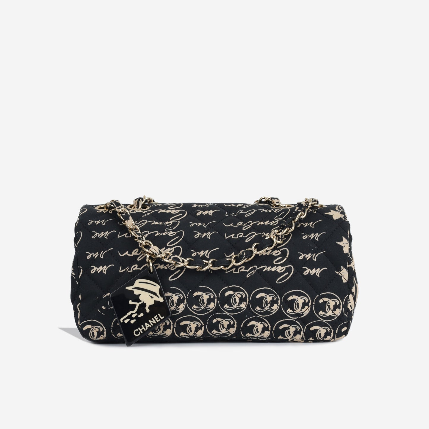 Chanel Vintage Coco Print Fabric Flap