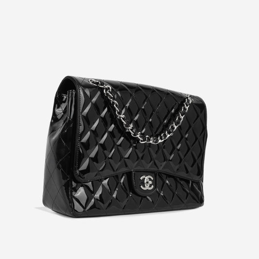 Chanel Maxi Classic Single Flap - Black Patent