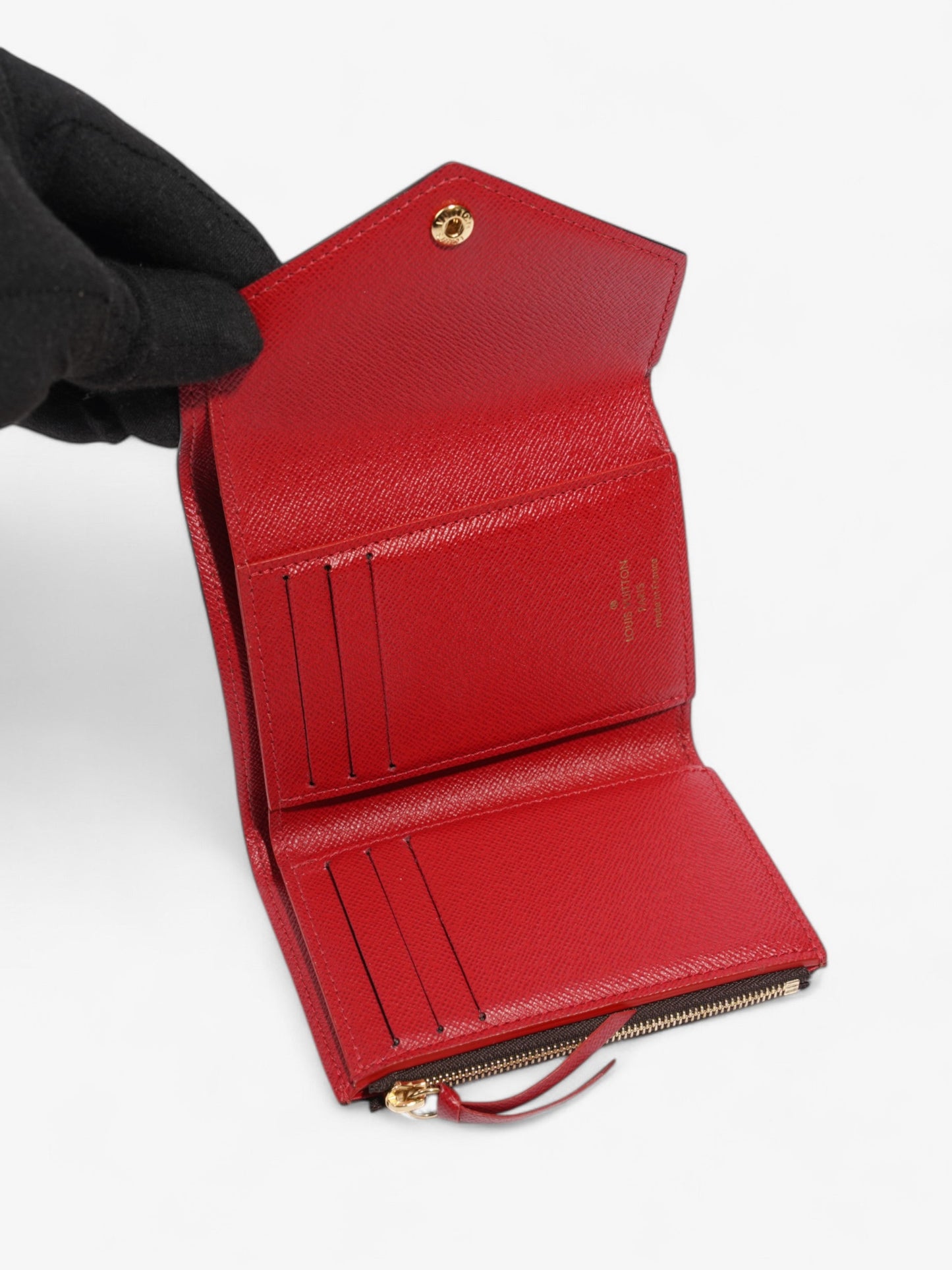 Louis Vuitton Victorine Wallet Damier Ebene / Red Canvas