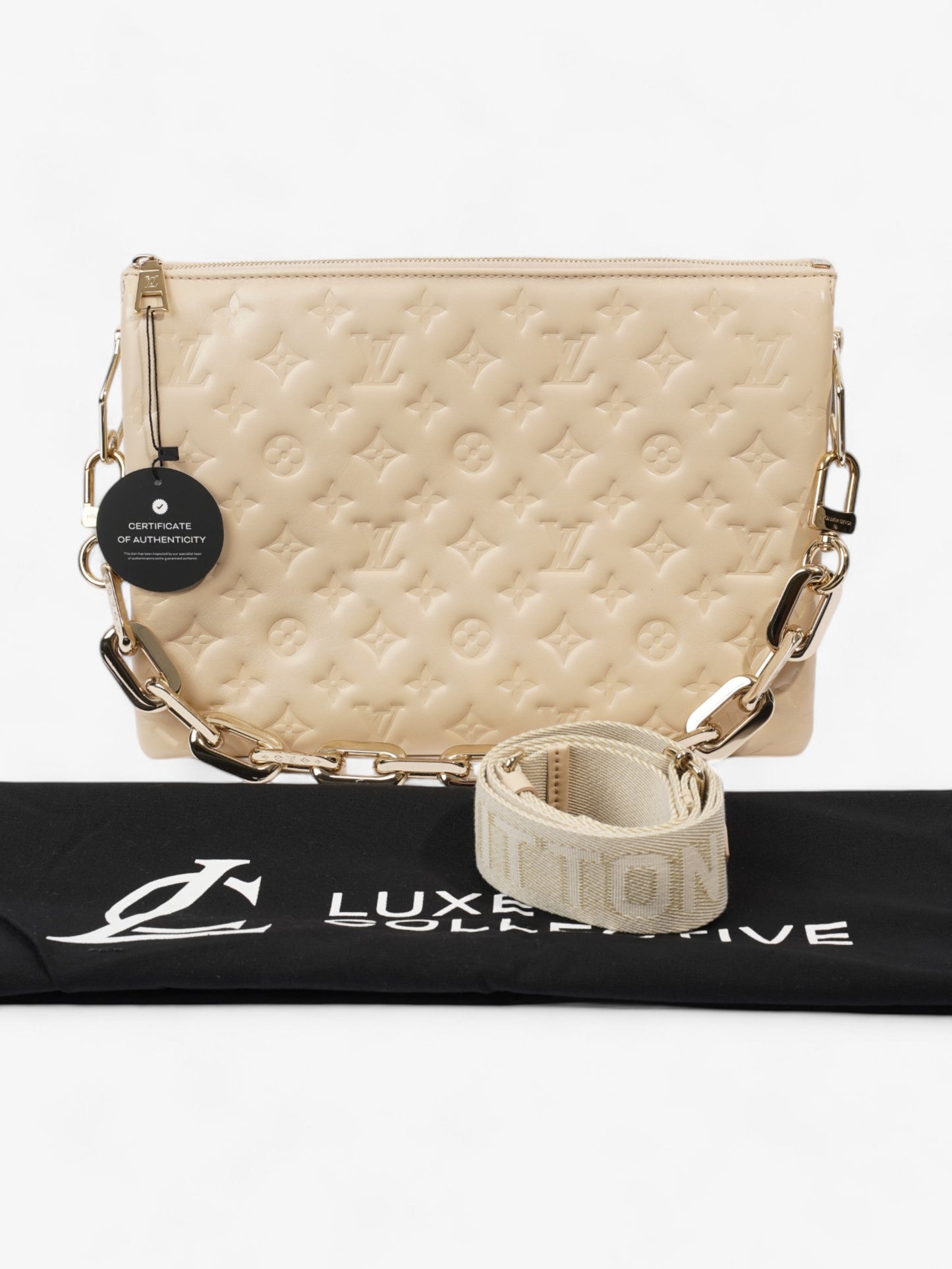 Louis Vuitton Coussin Light Beige Lambskin Leather MM