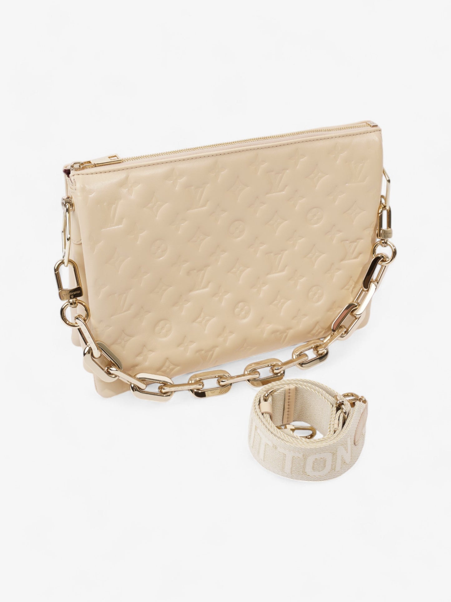 Louis Vuitton Coussin Light Beige Lambskin Leather MM