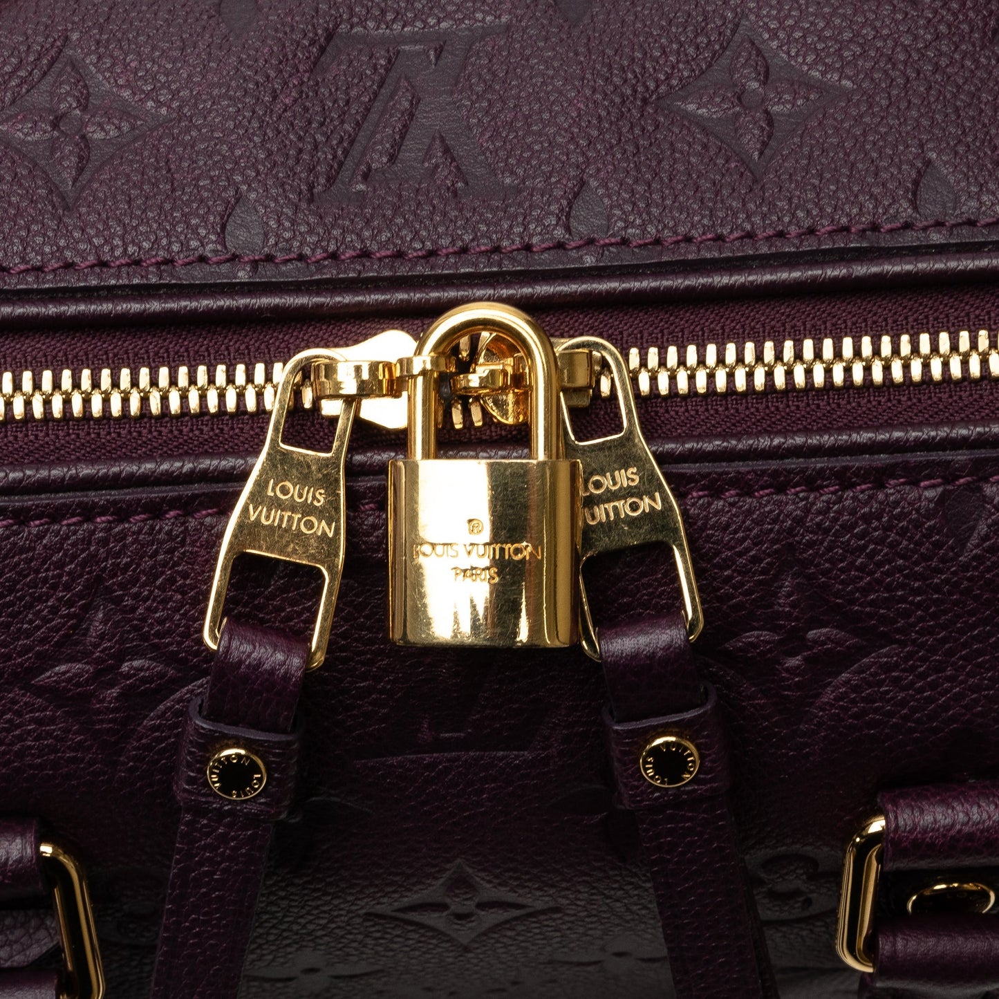 Purple Louis Vuitton Monogram Empreinte Speedy Bandouliere 25 Satchel