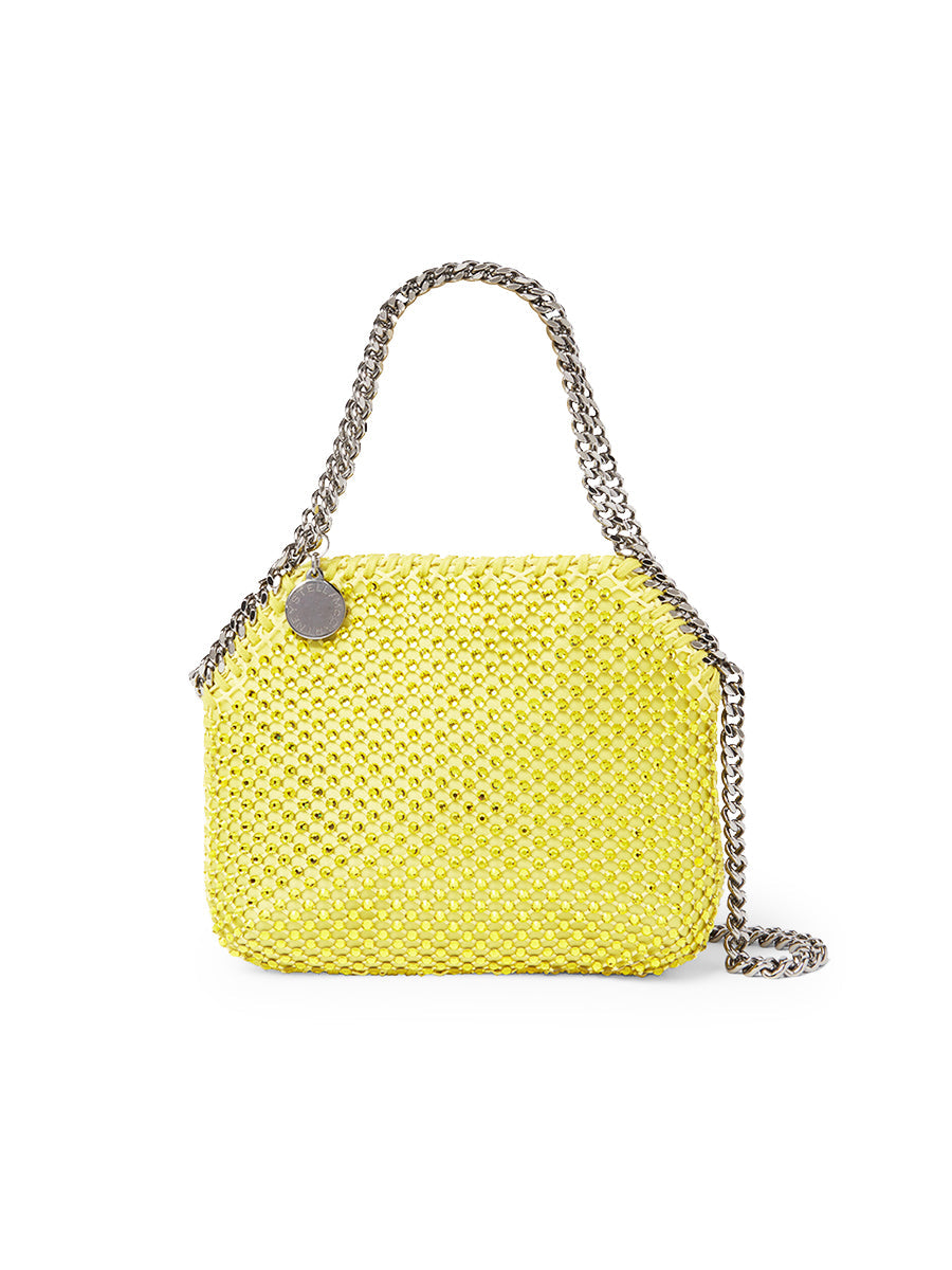 Falabella Crystal Mesh Mini Tote Bag in Yellow