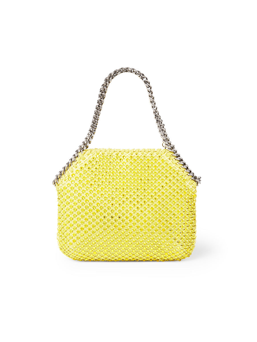 Falabella Crystal Mesh Mini Tote Bag in Yellow