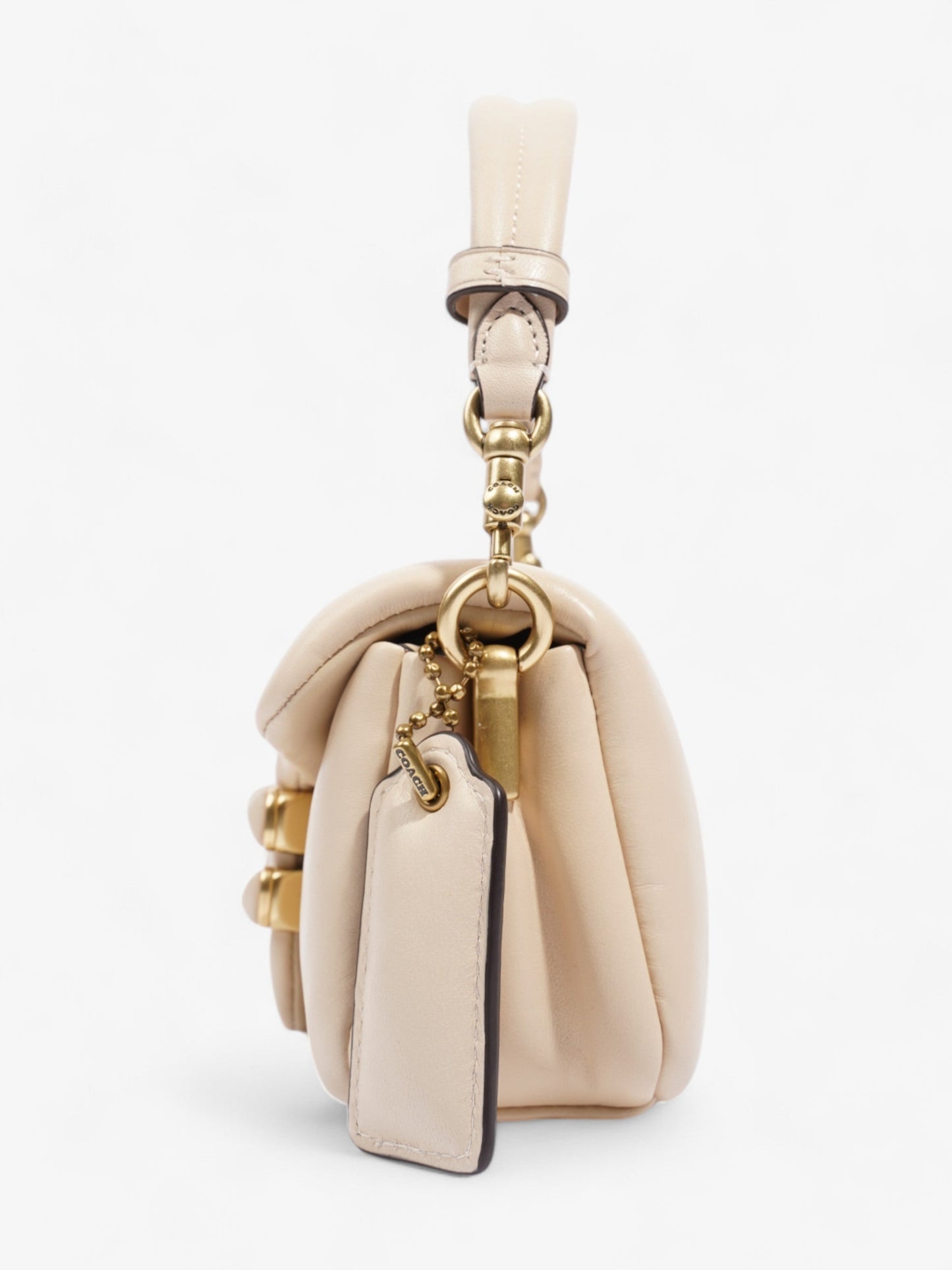 Coach Pillow Tabby Beige Leather 18