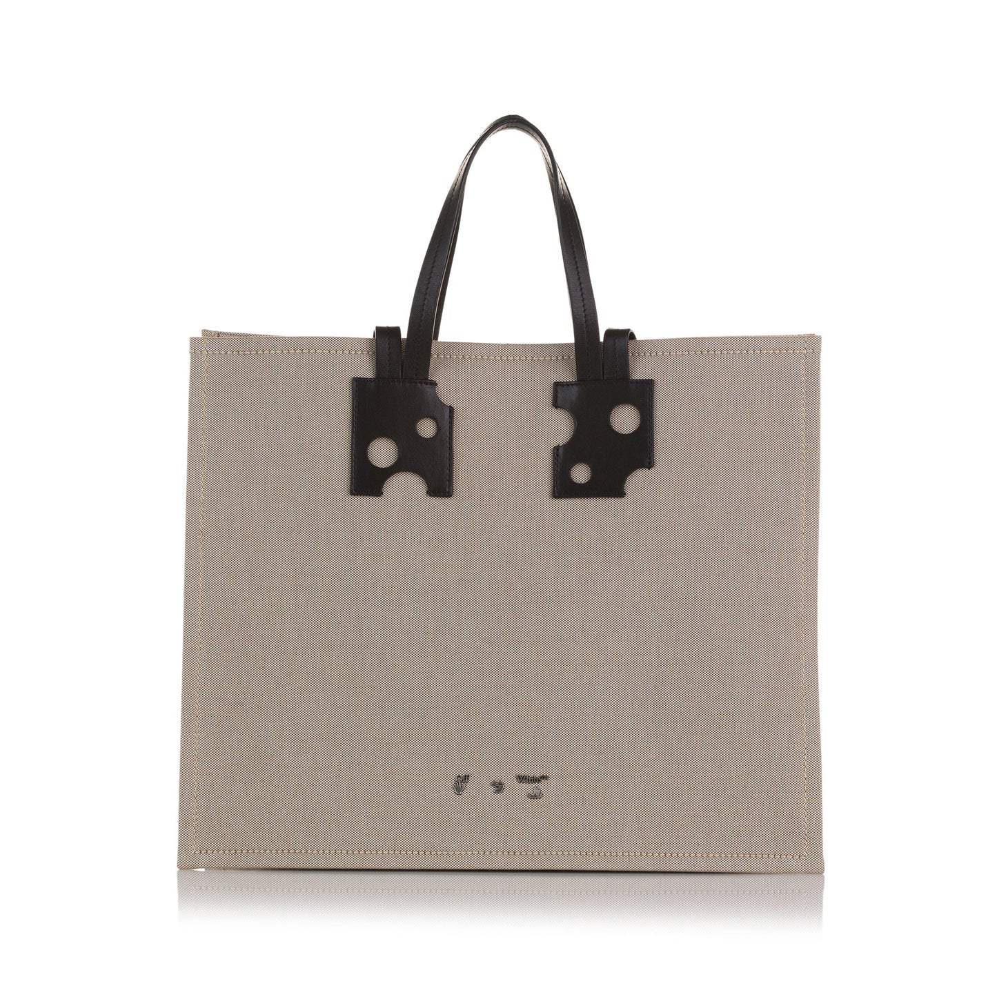 Brown Off White Repeat 38 Canvas Tote Bag