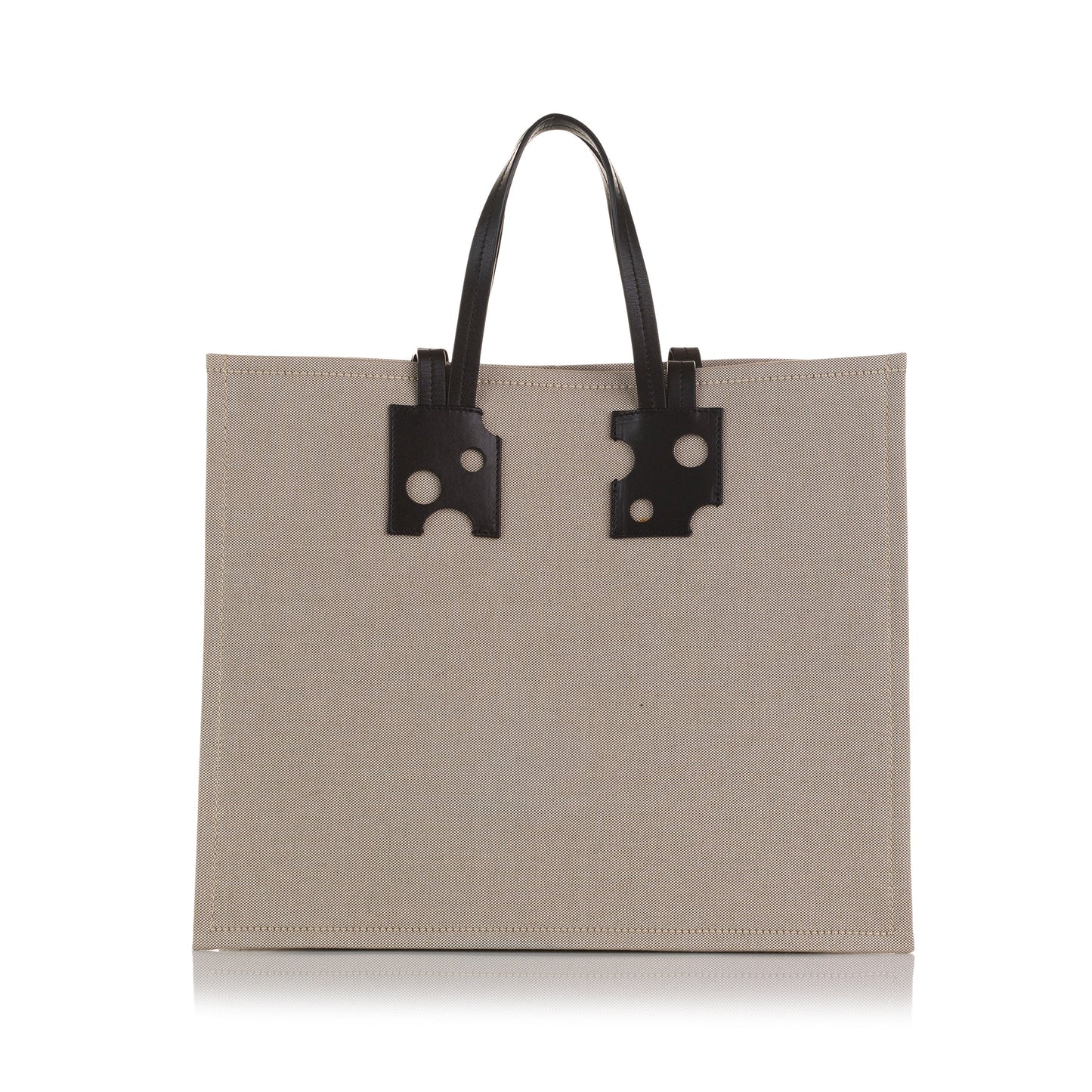 Brown Off White Repeat 38 Canvas Tote Bag