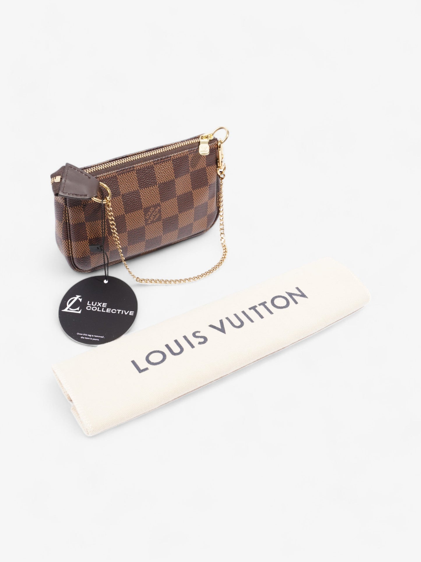 Louis Vuitton Pochette Accessoires Damier Ebene Coated Canvas Mini