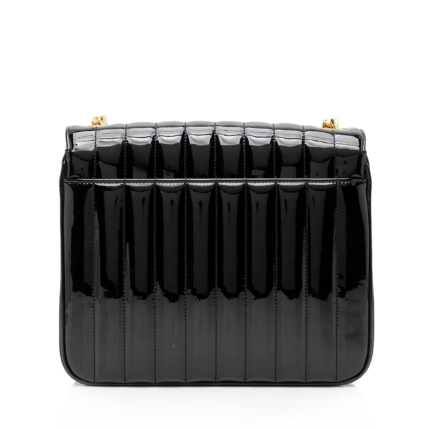 Saint Laurent Matalasse Patent Leather Monogram Vicky Large Shoulder Bag (SHF-zhdP3r)