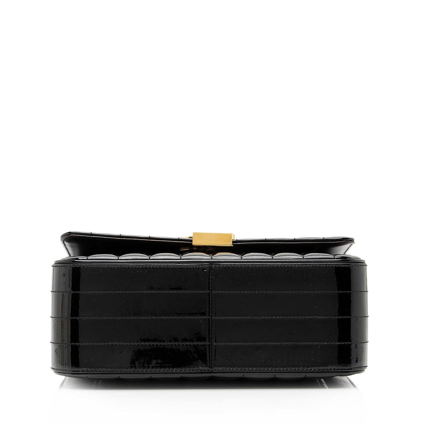 Saint Laurent Matalasse Patent Leather Monogram Vicky Large Shoulder Bag (SHF-zhdP3r)