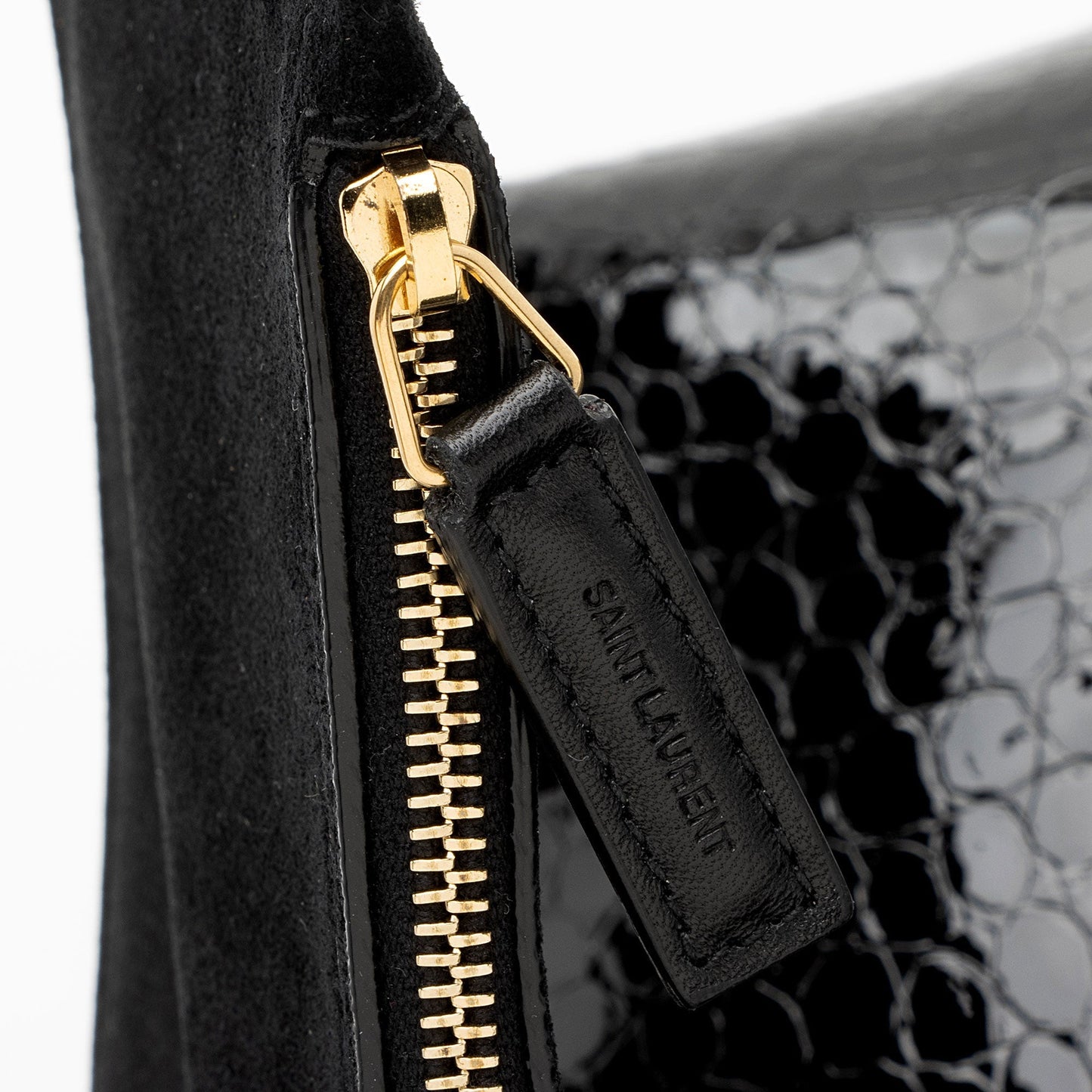 Saint Laurent Patent Croc Embossed Leather Suzanne Medium Hobo (SHF-ob9qRW)