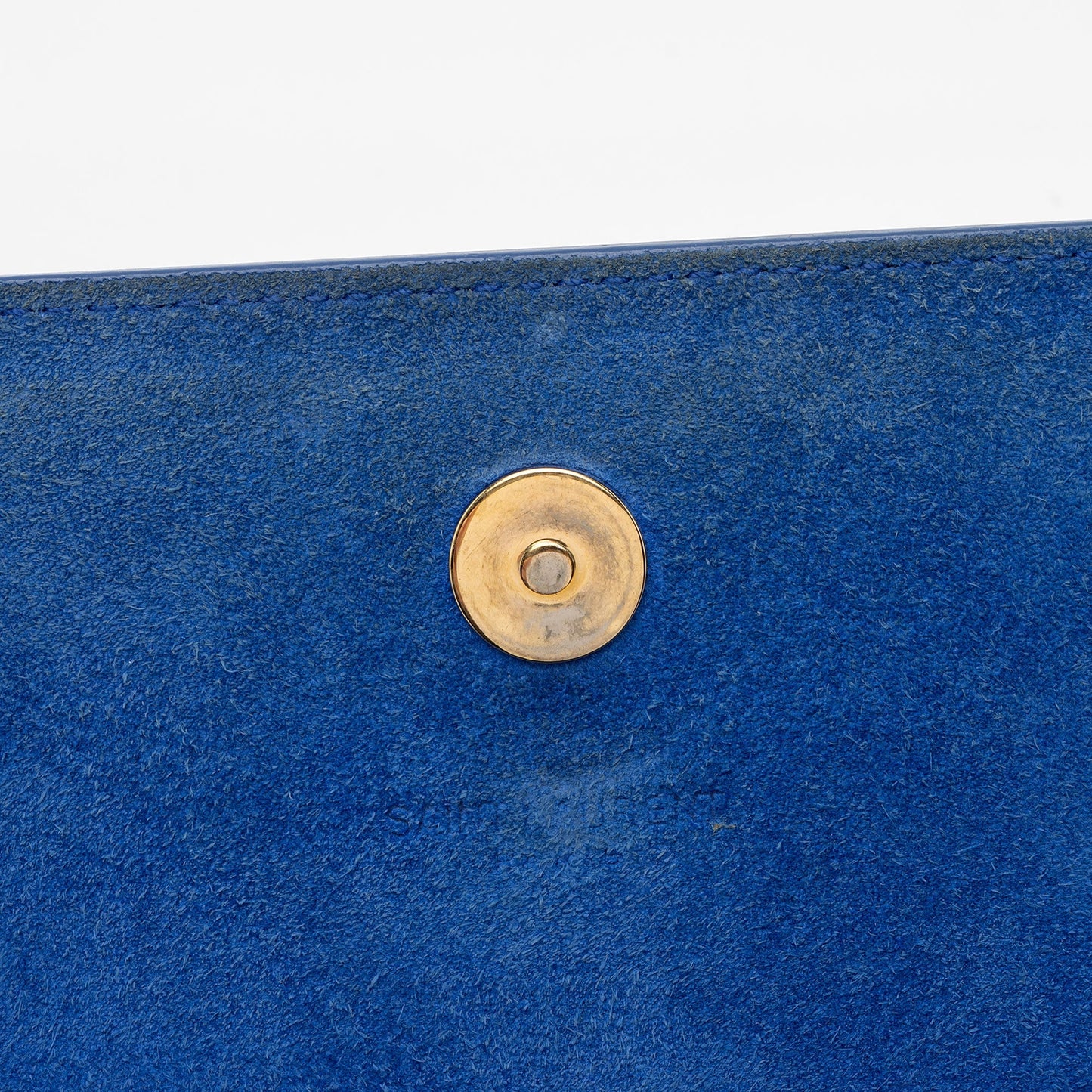 Saint Laurent Patent Leather Grain de Poudre Monogram Kate Clutch (SHF-S0NwZU)