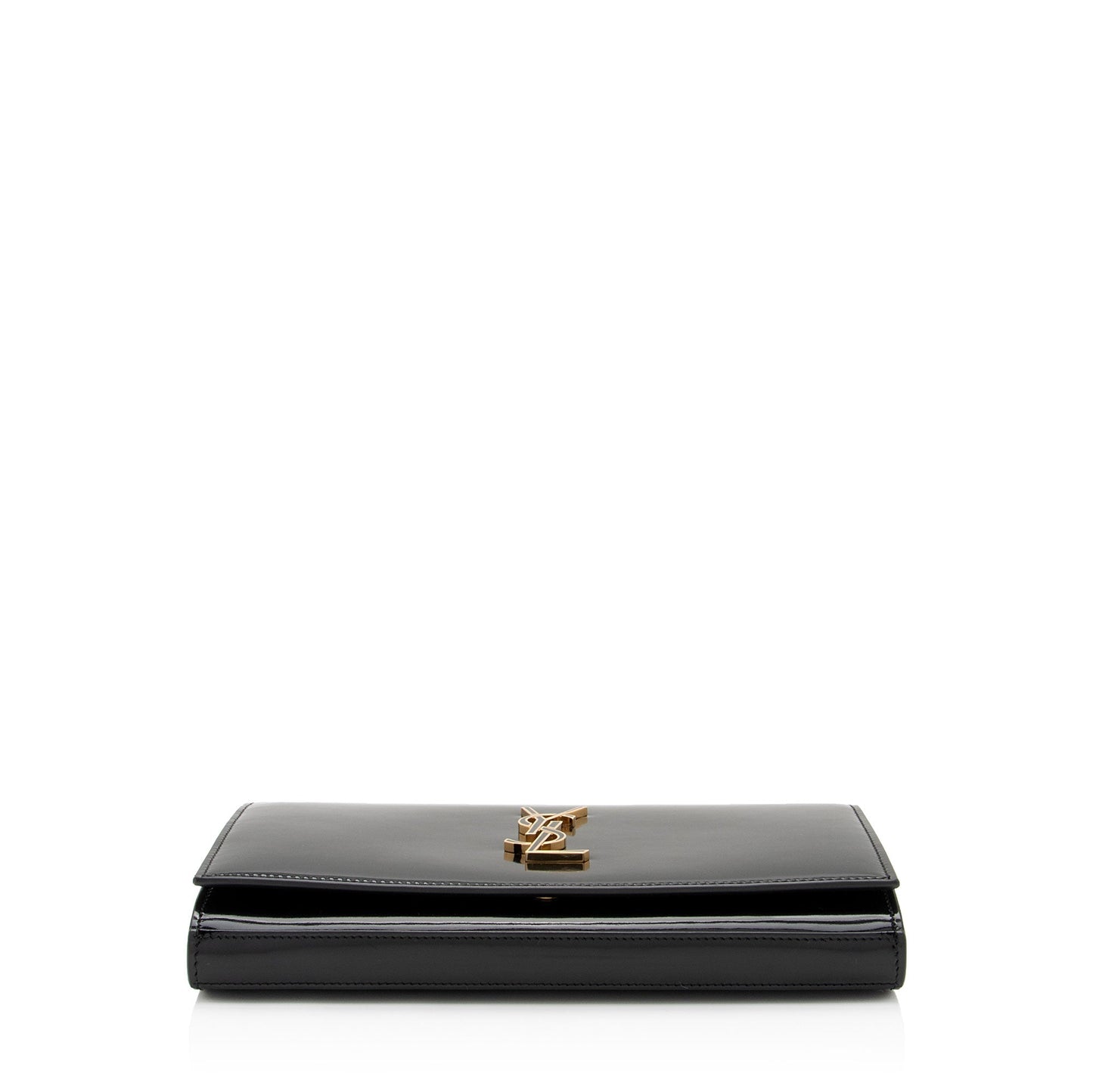 Saint Laurent Patent Leather Monogram Kate Wallet on Chain (SHF-T42QXZ)