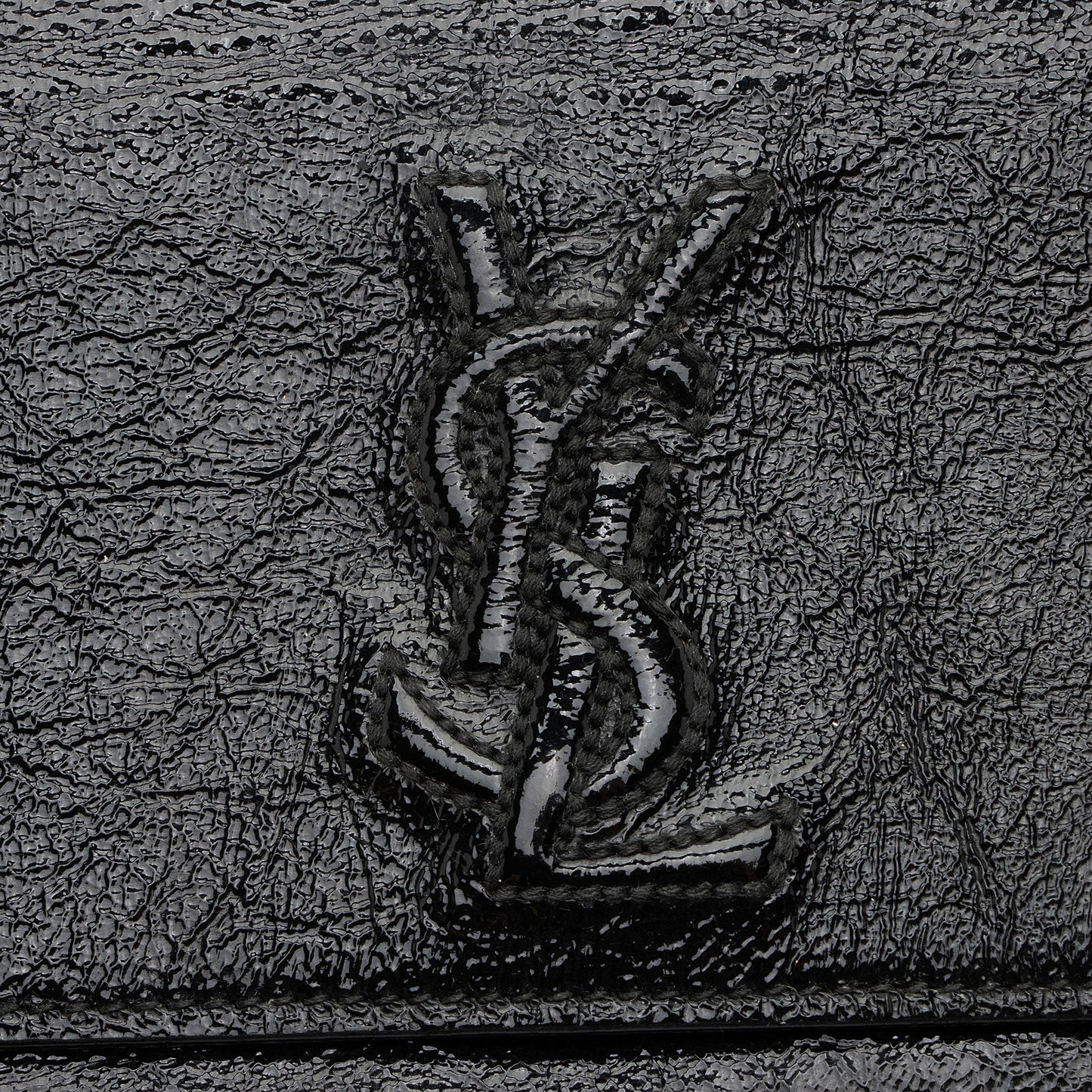 Saint Laurent Vintage Patent Leather Monogram Belle de Jour Clutch (SHF-36A795)