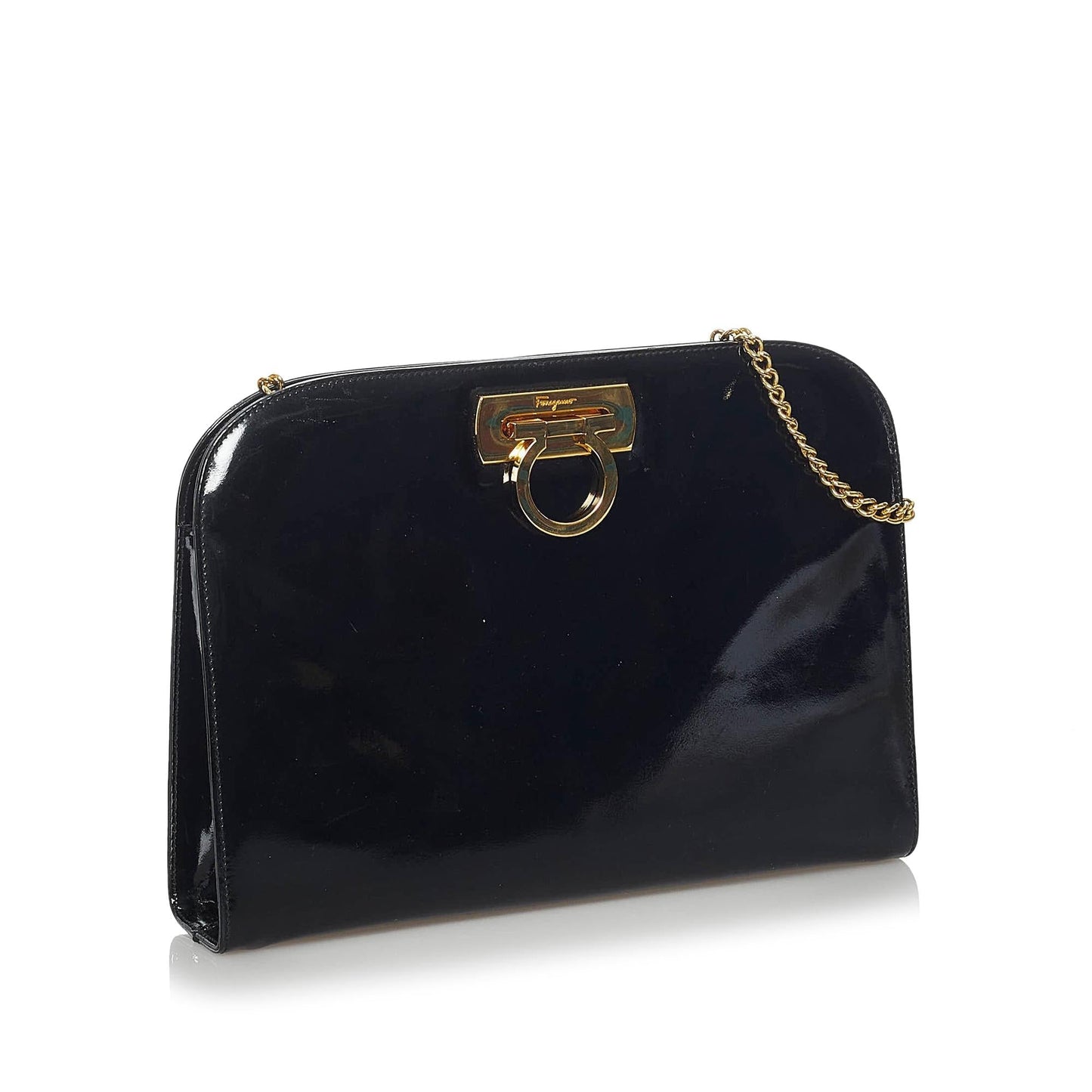 Salvatore Ferragamo Gancini Patent Leather Crossbody Bag (SHG-34194)
