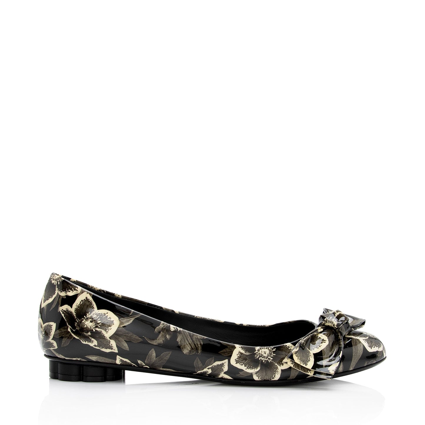Salvatore Ferragamo Patent Leather Floral Avola Ballet Flats - Size 9.5 / 39.5 (SHF-Bh8Mt4)
