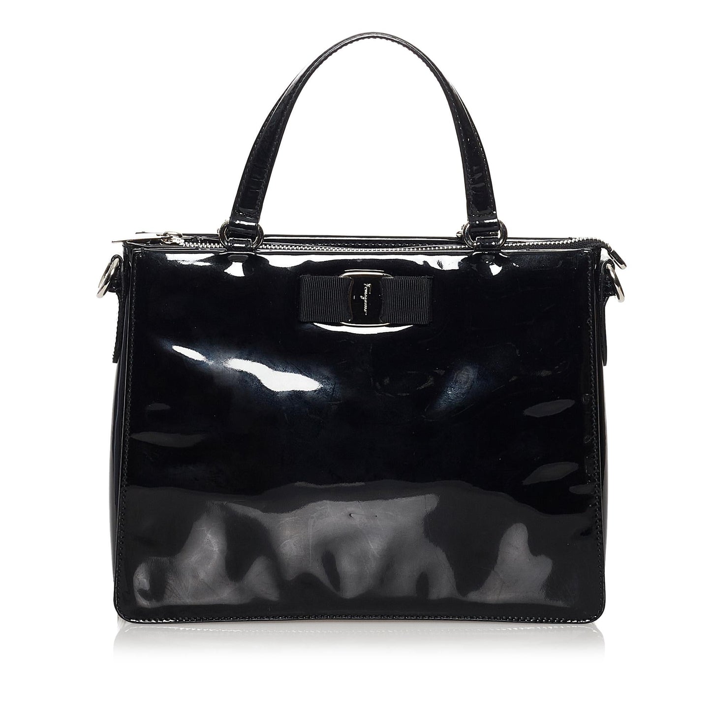 Salvatore Ferragamo Vara Patent Leather Satchel (SHG-9VPUgL)