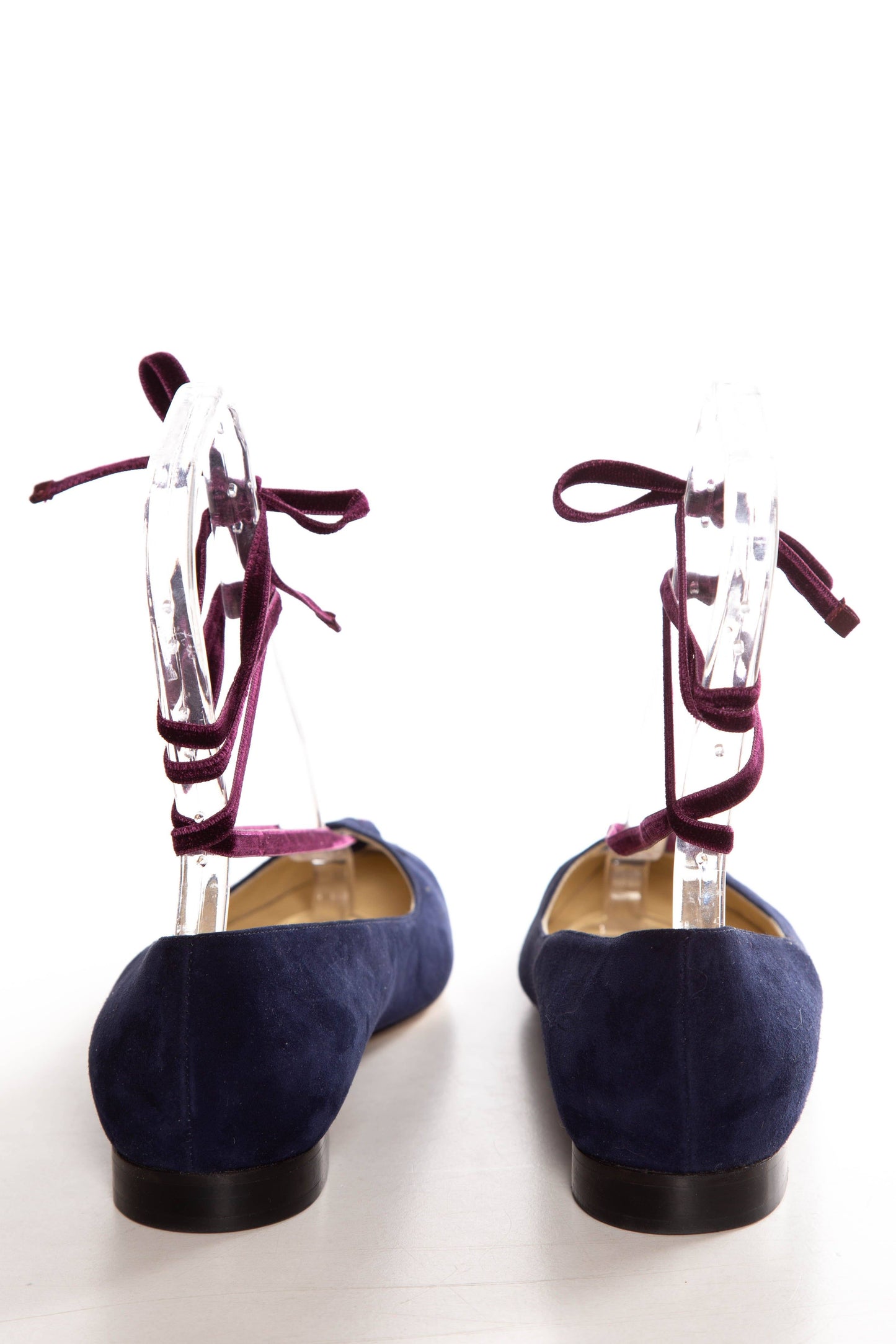Sarah Flint Navy Suede Pointed Toe Flats SZ 40.5